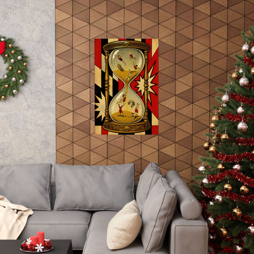 Hourglass Acrobats Wall Art Poster 18×24 Pop Art Living Room Decor Maximalist Print