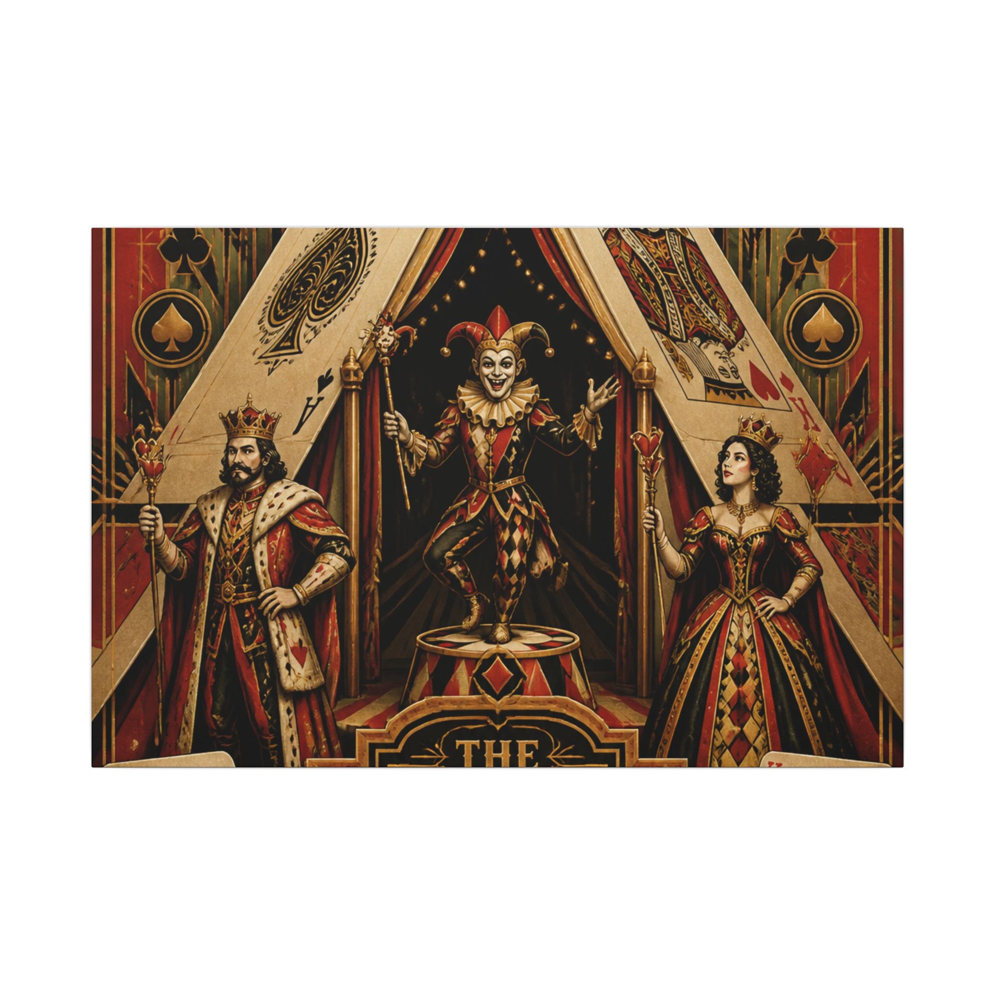 Playing Cards Tent Wall Art Canvas 16×20 Art Deco Entryway Decor Maximalist Print