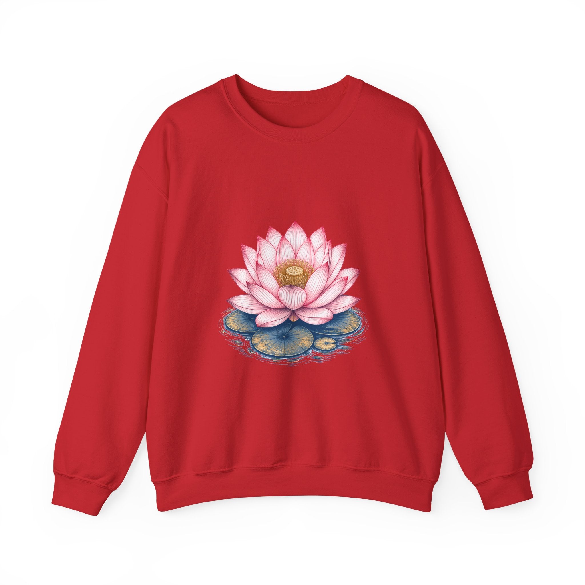 Matching Couple Sweatshirt - Open & Closed Lotus Matching Couple Premium Fleece Sweatshirt Hand-Drawn Art His Hers Anniversary Gift - Design A