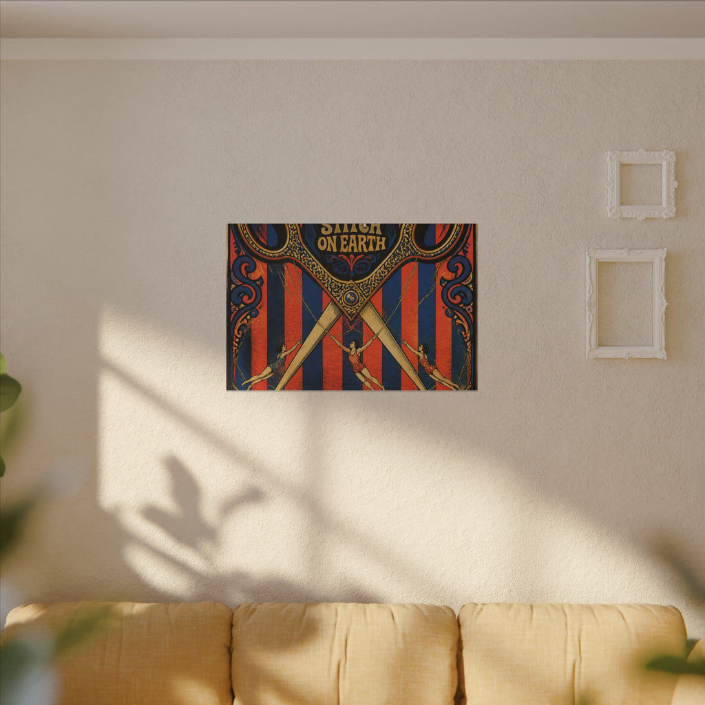 Giant Scissors Trapeze Wall Art Canvas 24×36 Psychedelic Dining Room Decor Maximalist Print