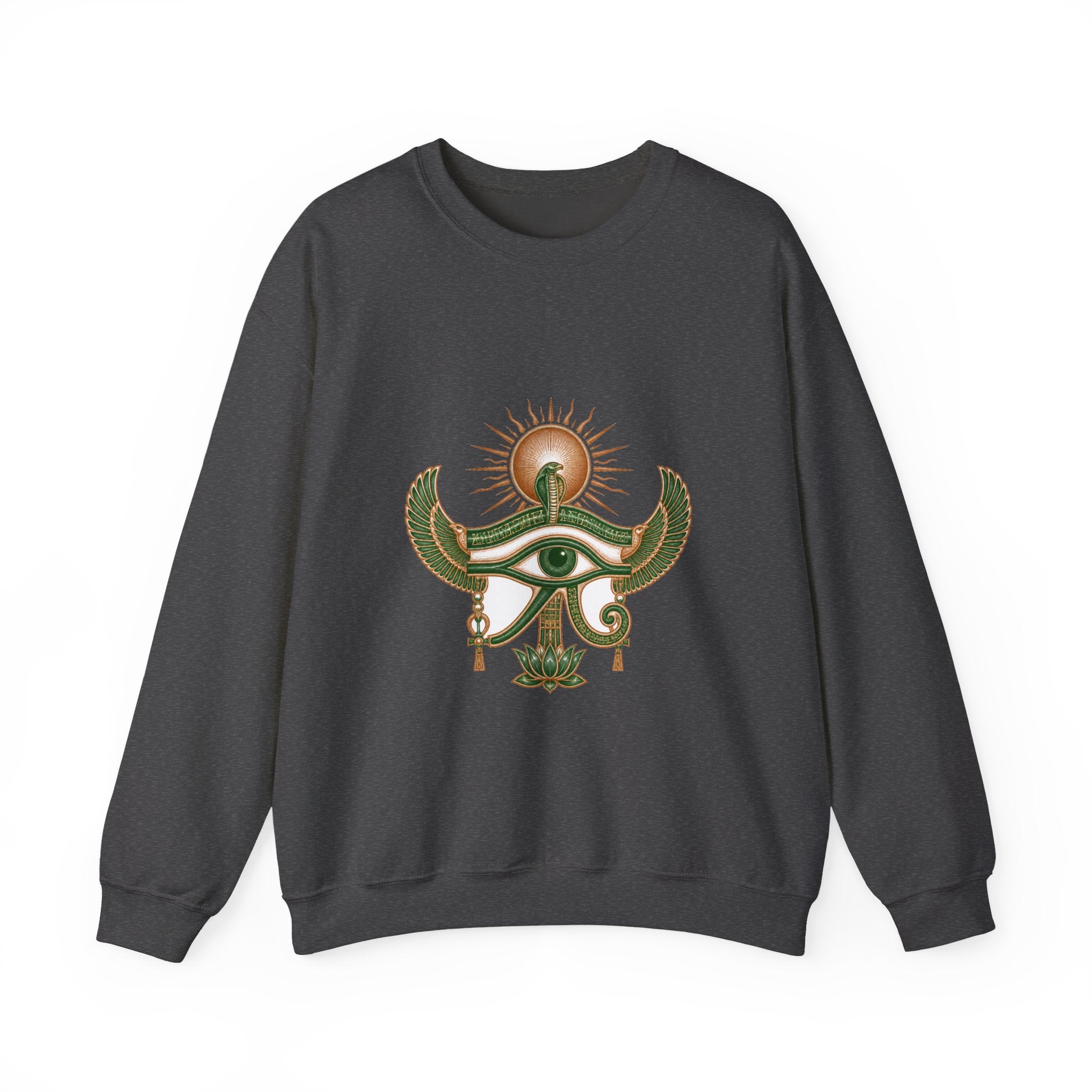 Matching Couple Sweatshirt - Eye of Ra & Horus Matching Couple Premium Fleece Sweatshirt Vintage Art His Hers Honeymoon Gift - Design A