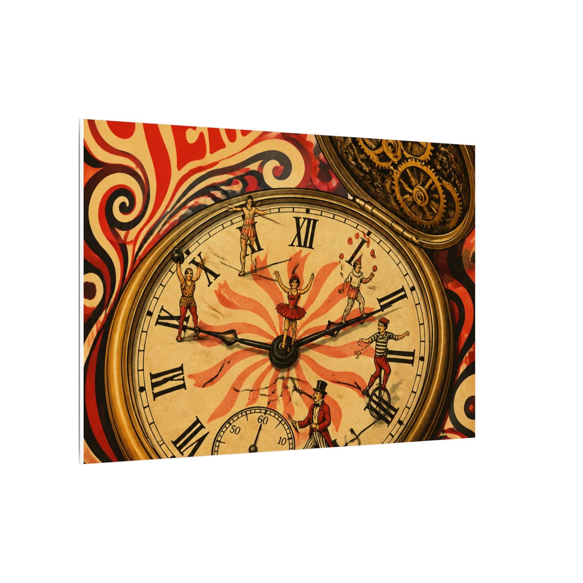 Pocket Watch Performers Wall Art Canvas 16×20 Psychedelic Cafe Decor Maximalist Print