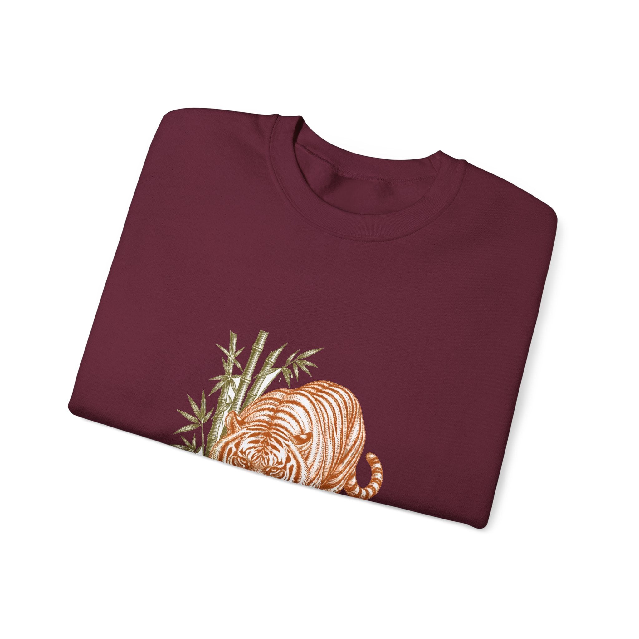 Matching Couple Sweatshirt - Tiger & Crane Matching Couple Premium Fleece Sweatshirt Vintage Art His Hers Honeymoon Gift - Design A