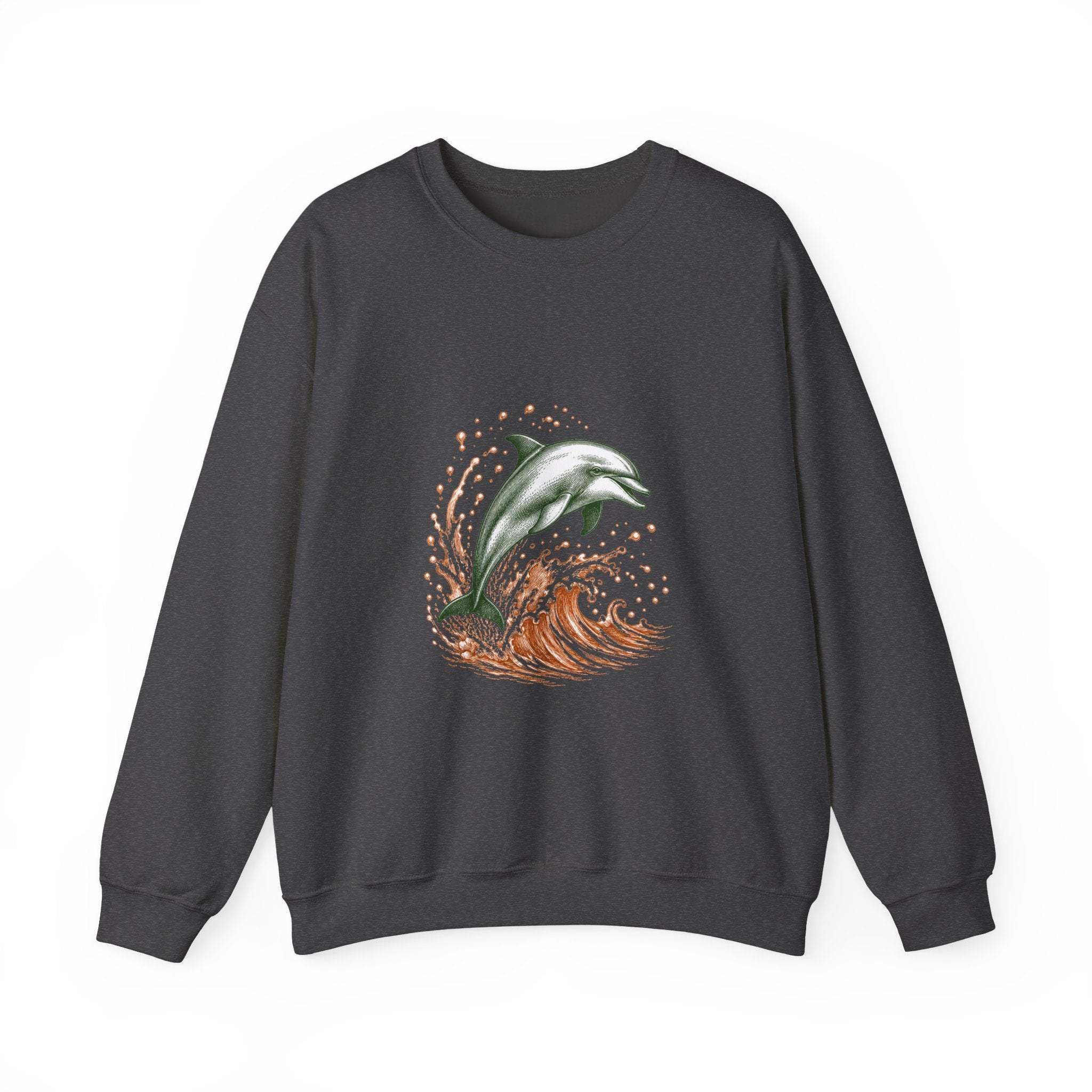 Matching Couple Sweatshirt - Shark & Dolphin Matching Couple Crewneck Sweatshirt Hand-Drawn Art His Hers Best Friend Gift - Design B