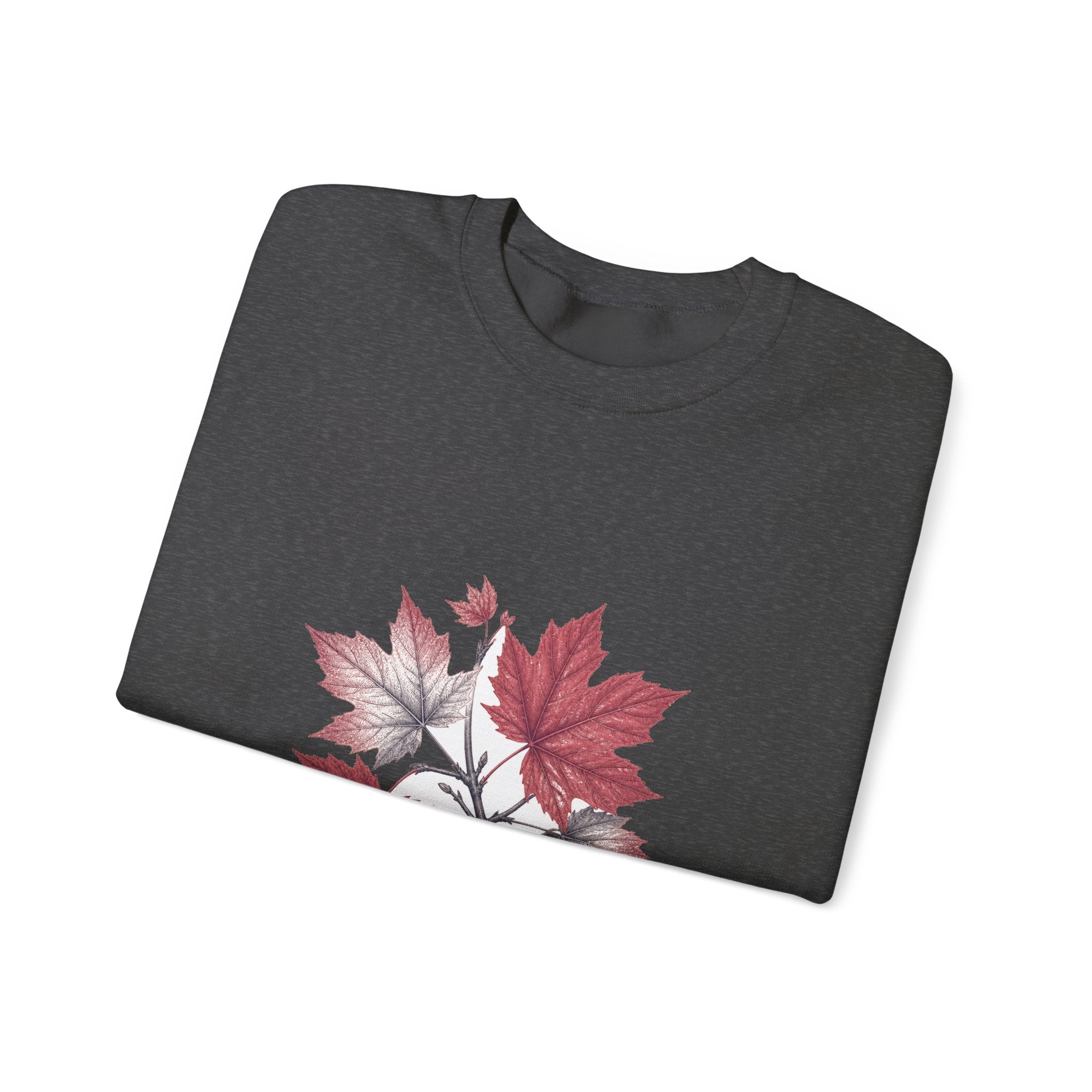 Matching Couple Sweatshirt - Cherry Blossom & Maple Leaf Matching Couple Crewneck Sweatshirt Vintage Art His Hers Wedding Gift - Design B