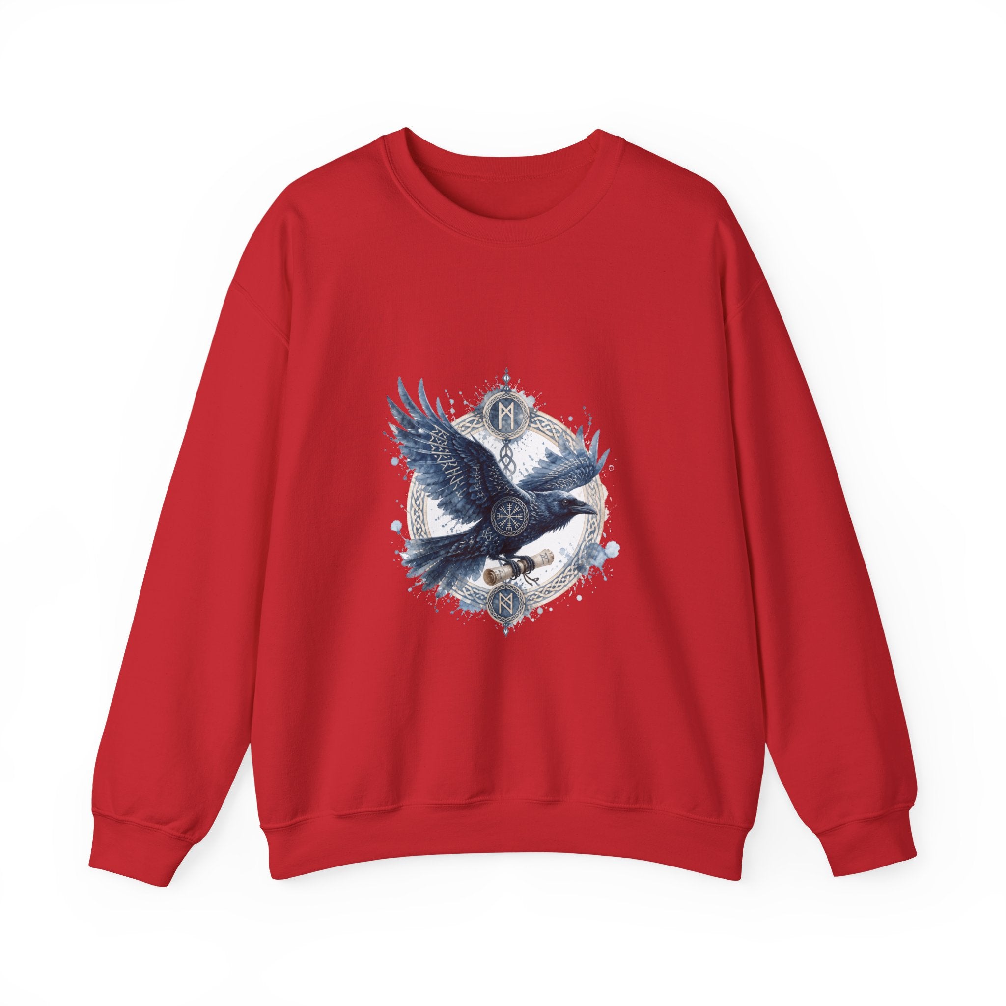 Matching Couple Sweatshirt - Huginn & Muninn Matching Couple Comfort Colors Crew Watercolor Art His Hers Birthday Gift - Design B