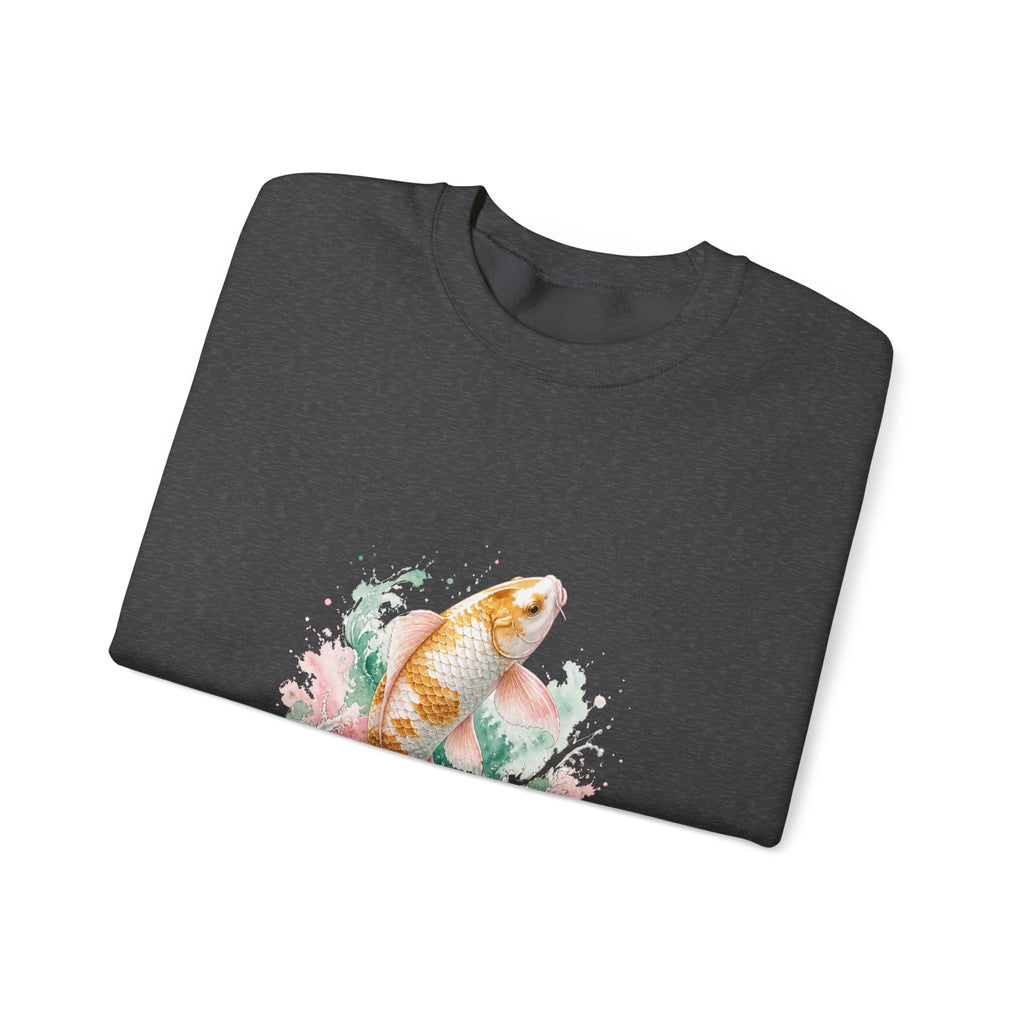 Matching Couple Sweatshirt - Koi Fish Yin Yang Matching Couple Premium Fleece Sweatshirt Watercolor Art His Hers Birthday Gift - Design A