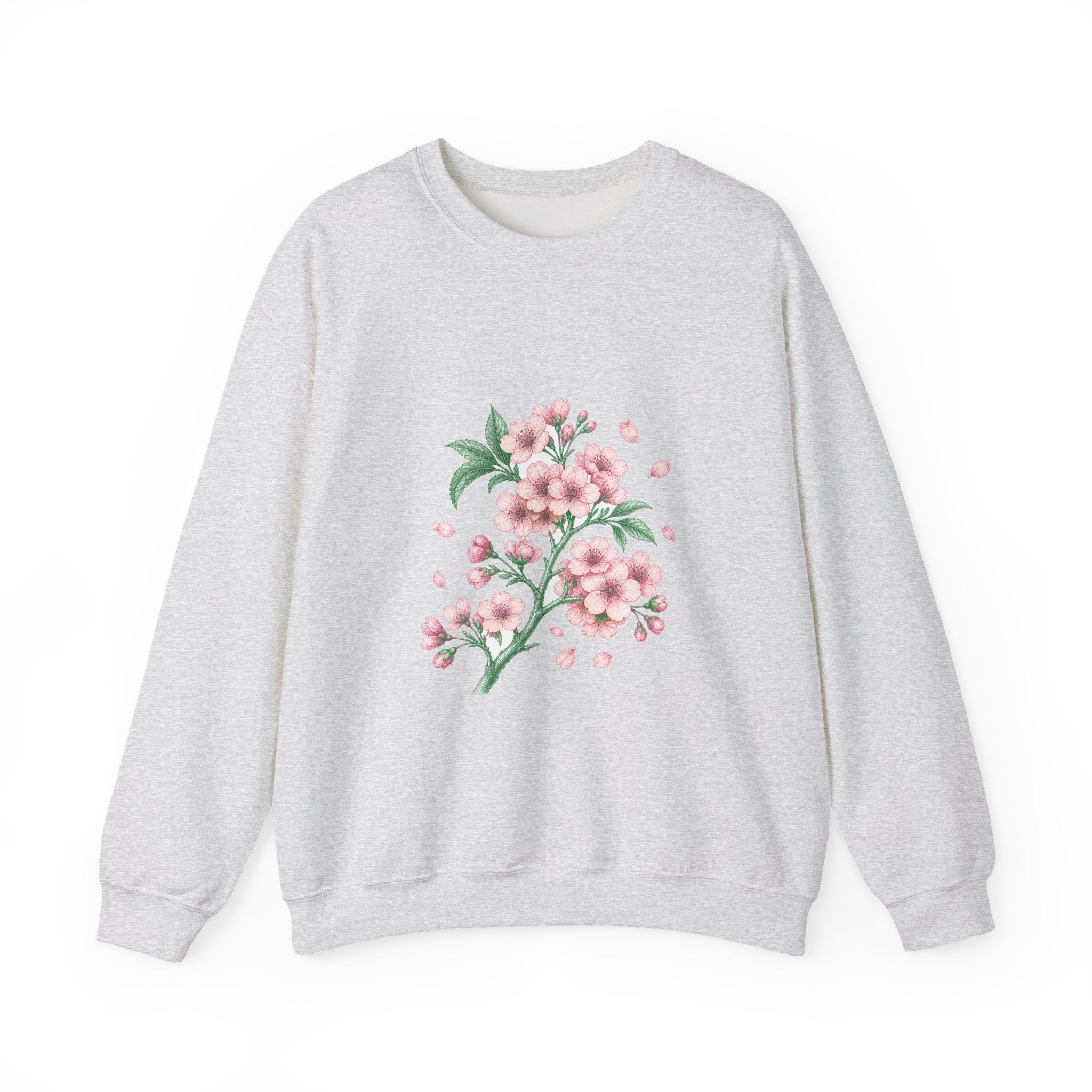 Matching Couple Sweatshirt - Cherry Blossom & Maple Leaf Matching Couple Premium Fleece Sweatshirt Vintage Art His Hers Honeymoon Gift - Design A