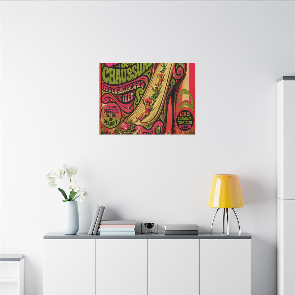 High Heel Slide Wall Art Canvas 24×36 Psychedelic Dining Room Decor Maximalist Print