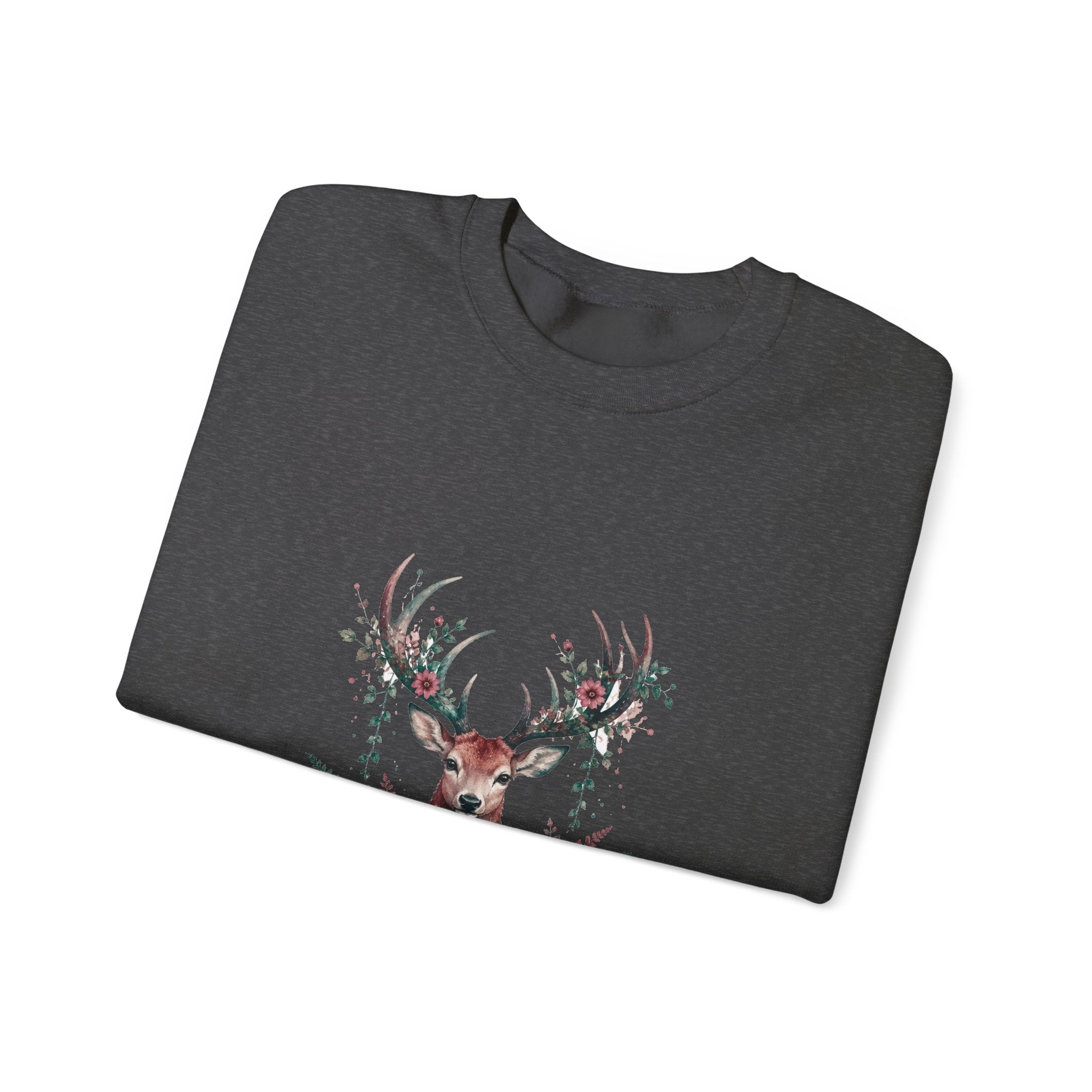 Matching Couple Sweatshirt - Bear & Deer Matching Couple Comfort Colors Crew Watercolor Art His Hers Birthday Gift - Design B