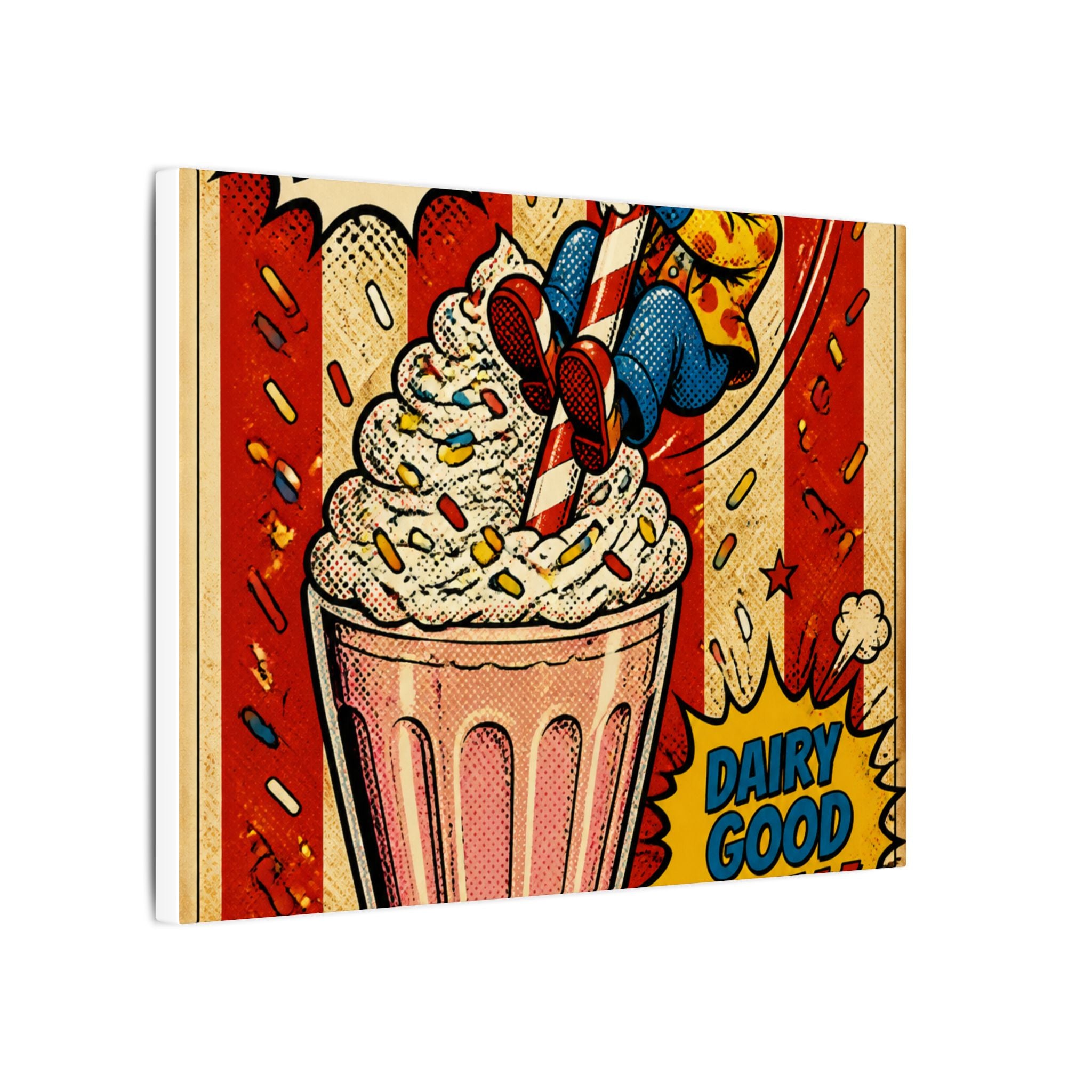 Milkshake Slide Clown Wall Art Canvas 24×36 Pop Art Restaurant Decor Maximalist Print