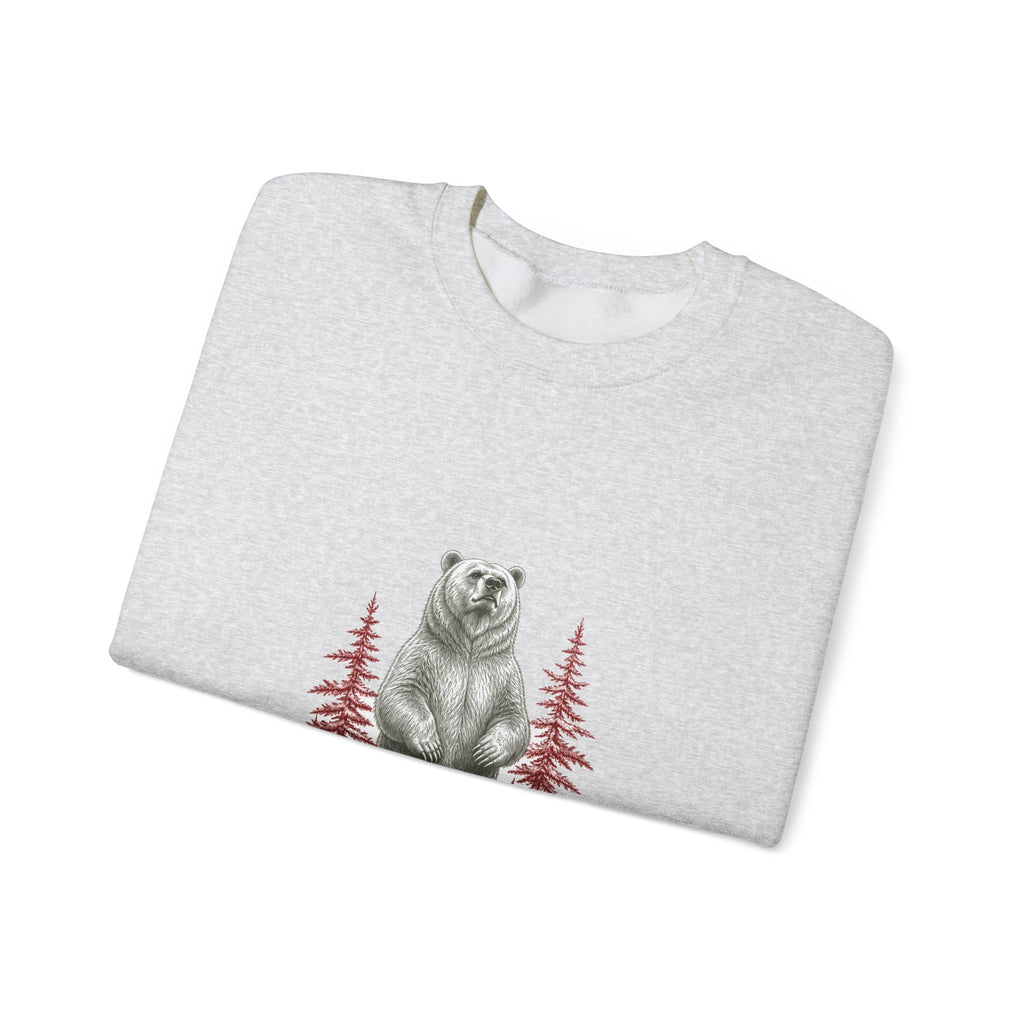 Matching Couple Sweatshirt - Bear & Deer Matching Couple Premium Fleece Sweatshirt Hand-Drawn Art His Hers Anniversary Gift - Design A