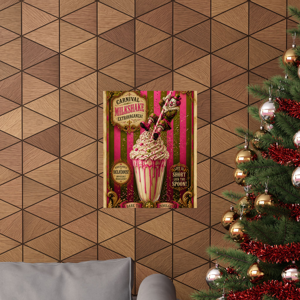 Milkshake Slide Clown Wall Art Poster 18×24 Baroque Home Office Decor Maximalist Print