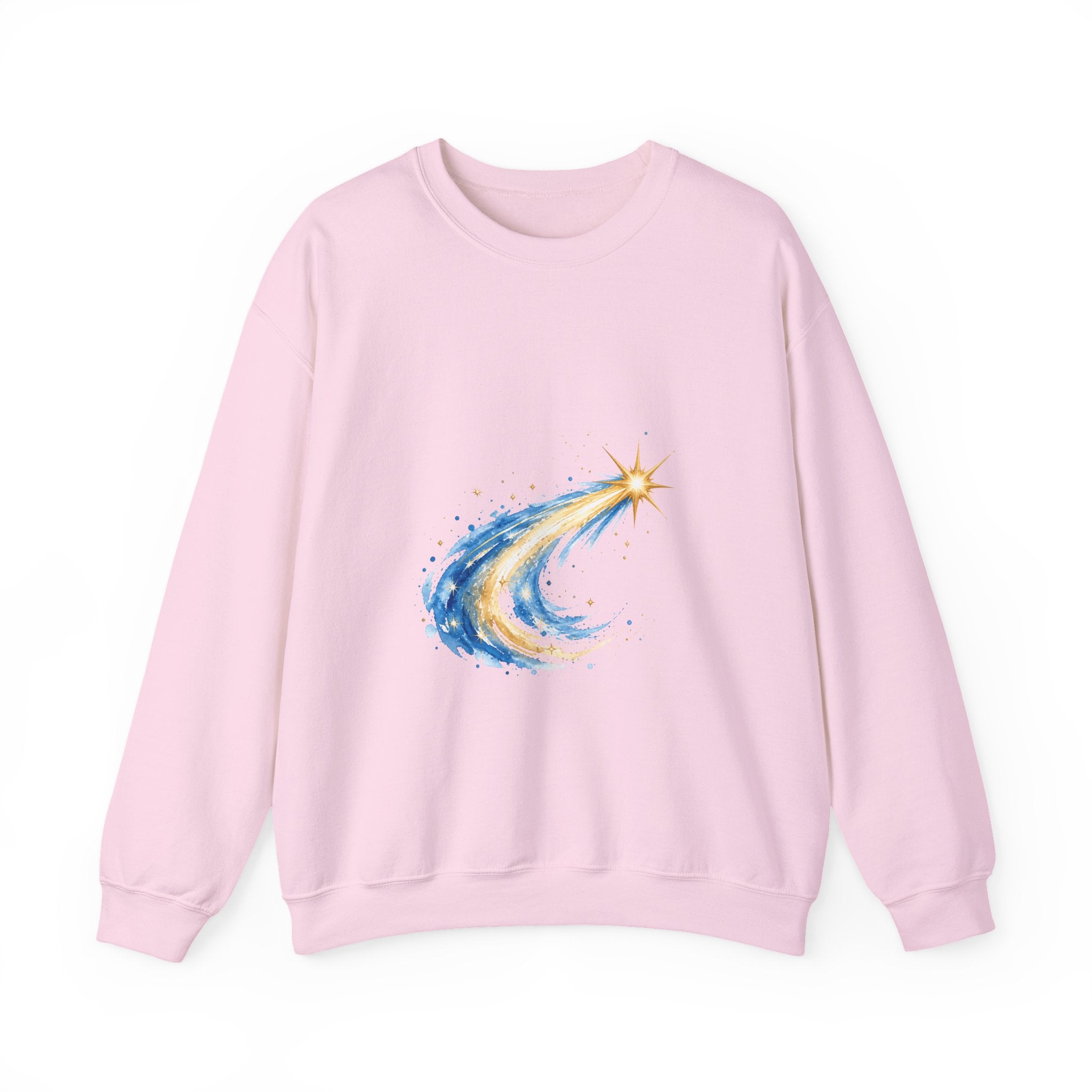 Matching Couple Sweatshirt - Shooting Star & North Star Matching Couple Premium Fleece Sweatshirt Watercolor Art His Hers Birthday Gift - Design A
