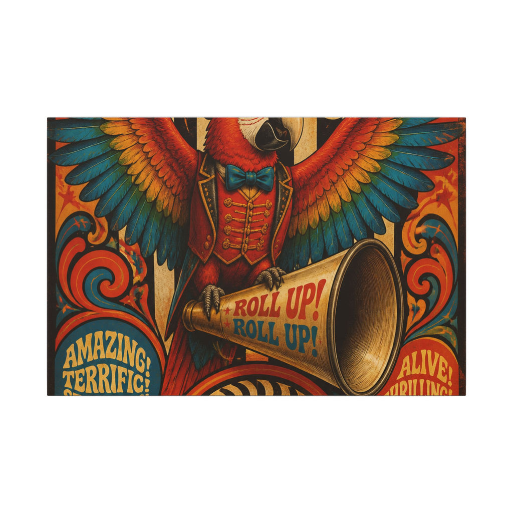 Parrot Ringmaster Wall Art Canvas 24×36 Psychedelic Dining Room Decor Maximalist Print
