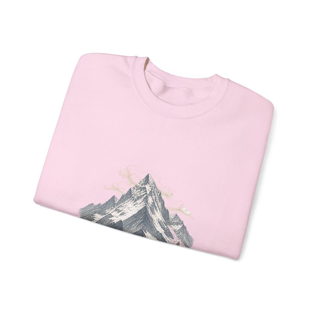 Matching Couple Sweatshirt - Mountain & Ocean Matching Couple Crewneck Sweatshirt Vintage Art His Hers Wedding Gift - Design A