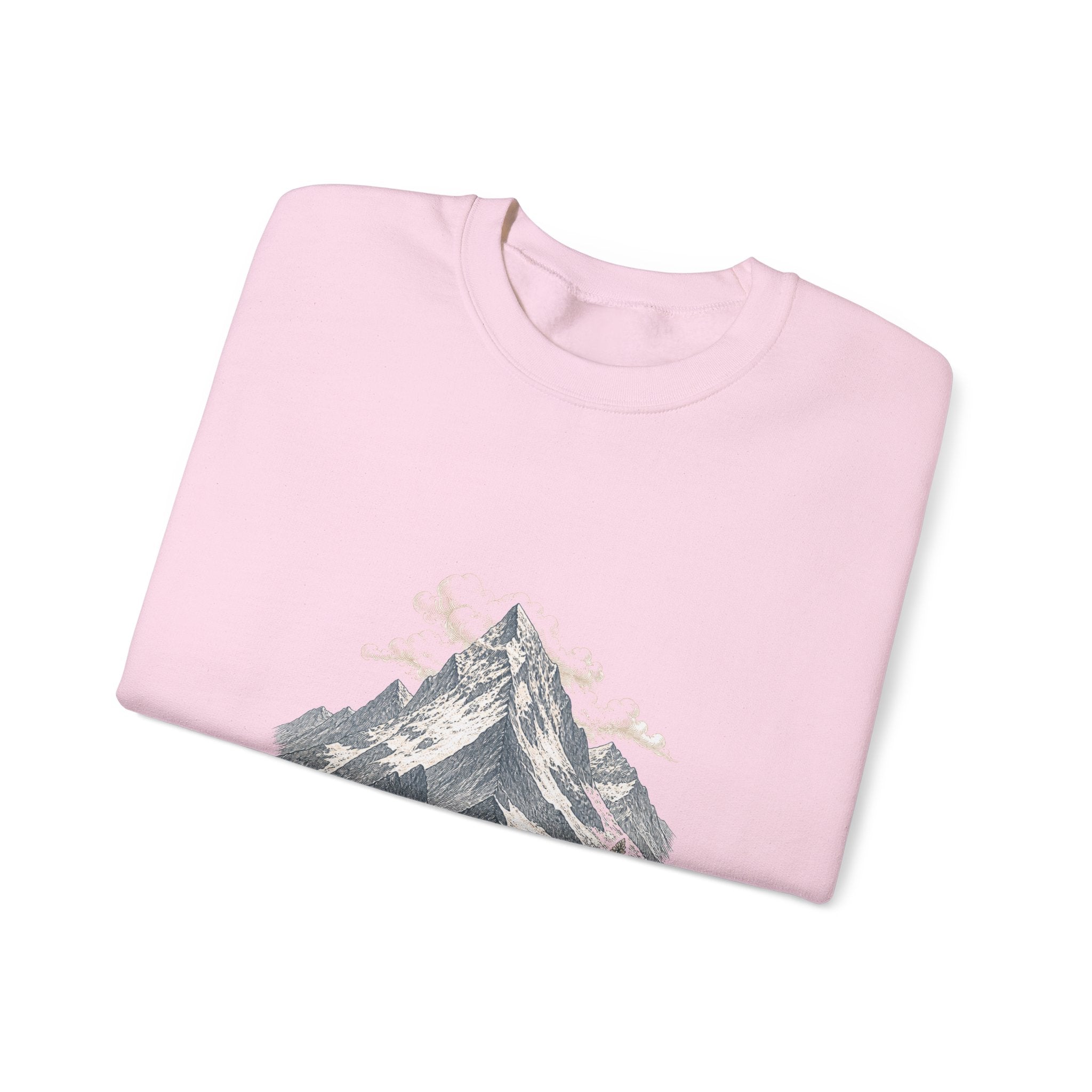 Matching Couple Sweatshirt - Mountain & Ocean Matching Couple Crewneck Sweatshirt Vintage Art His Hers Wedding Gift - Design A