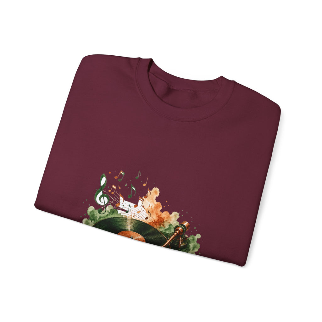 Matching Couple Sweatshirt - Vinyl & Cassette Matching Couple Premium Fleece Sweatshirt Watercolor Art His Hers Birthday Gift - Design A