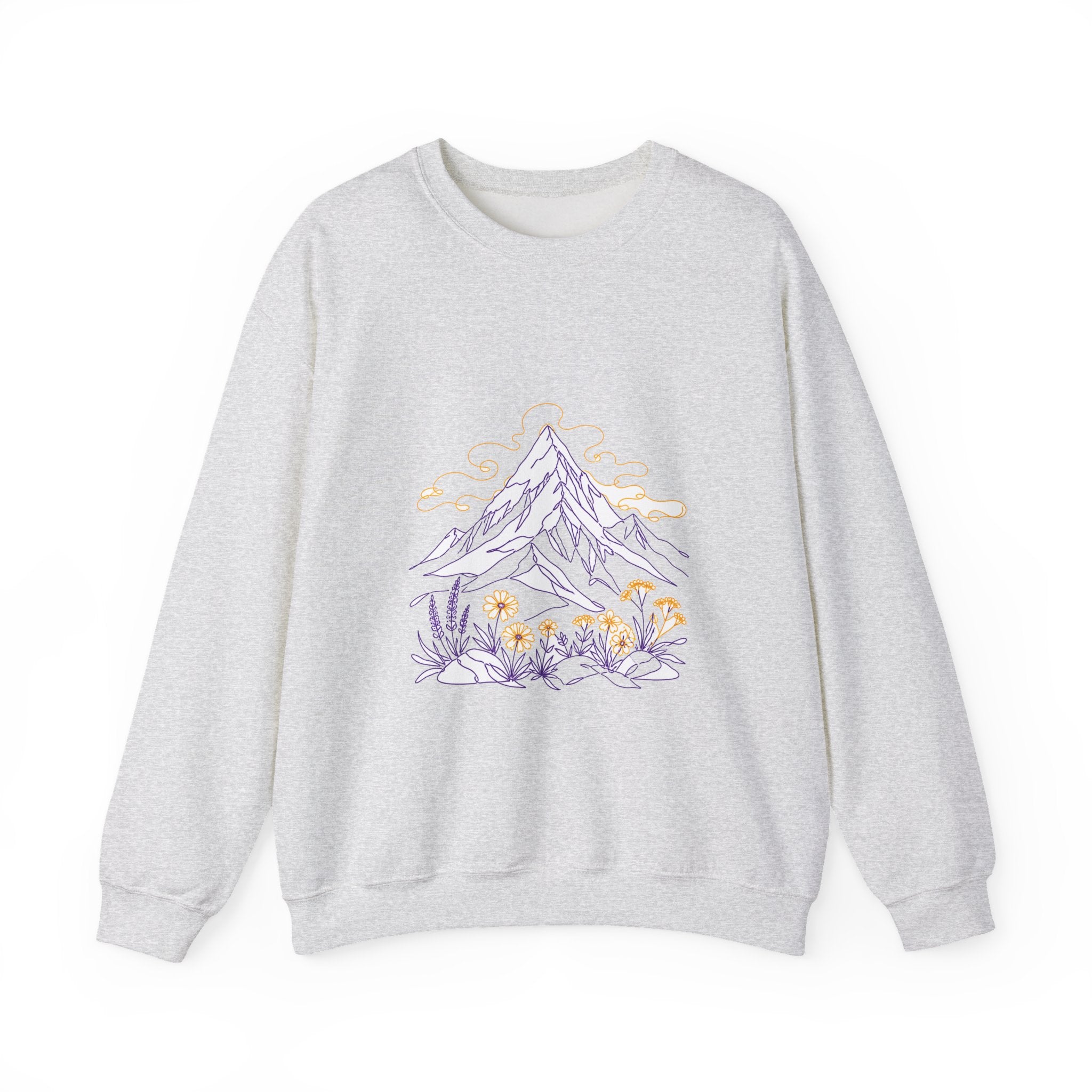 Matching Couple Sweatshirt - Mountain & Ocean Matching Couple Premium Fleece Sweatshirt Minimalist Art His Hers Christmas Gift - Design A