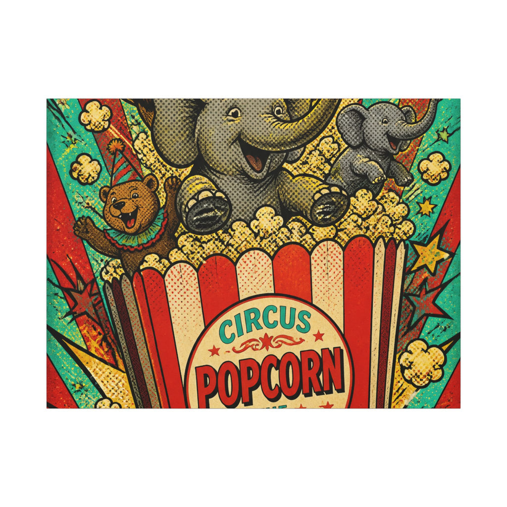Popcorn Box Animals Wall Art Canvas 16×20 Pop Art Living Room Decor Maximalist Print