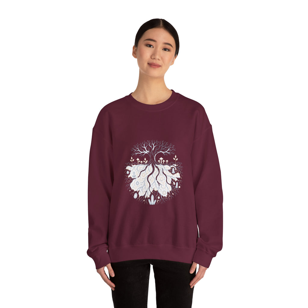Matching Couple Sweatshirt - Ancient Oak & Deep Roots Matching Couple Premium Fleece Sweatshirt Minimalist Art His Hers Christmas Gift - Design B