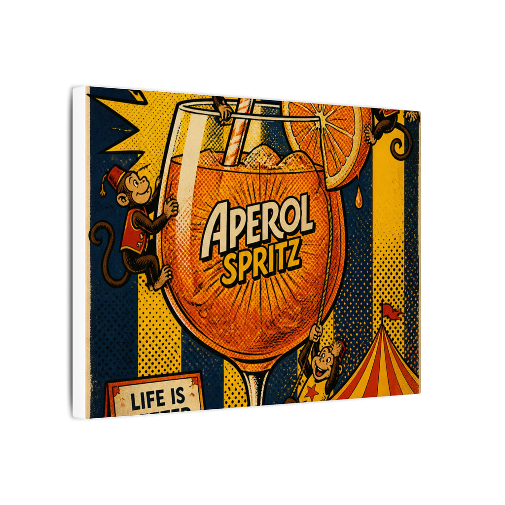 Aperol Spritz Monkeys Wall Art Canvas 24×36 Pop Art Restaurant Decor Maximalist Print