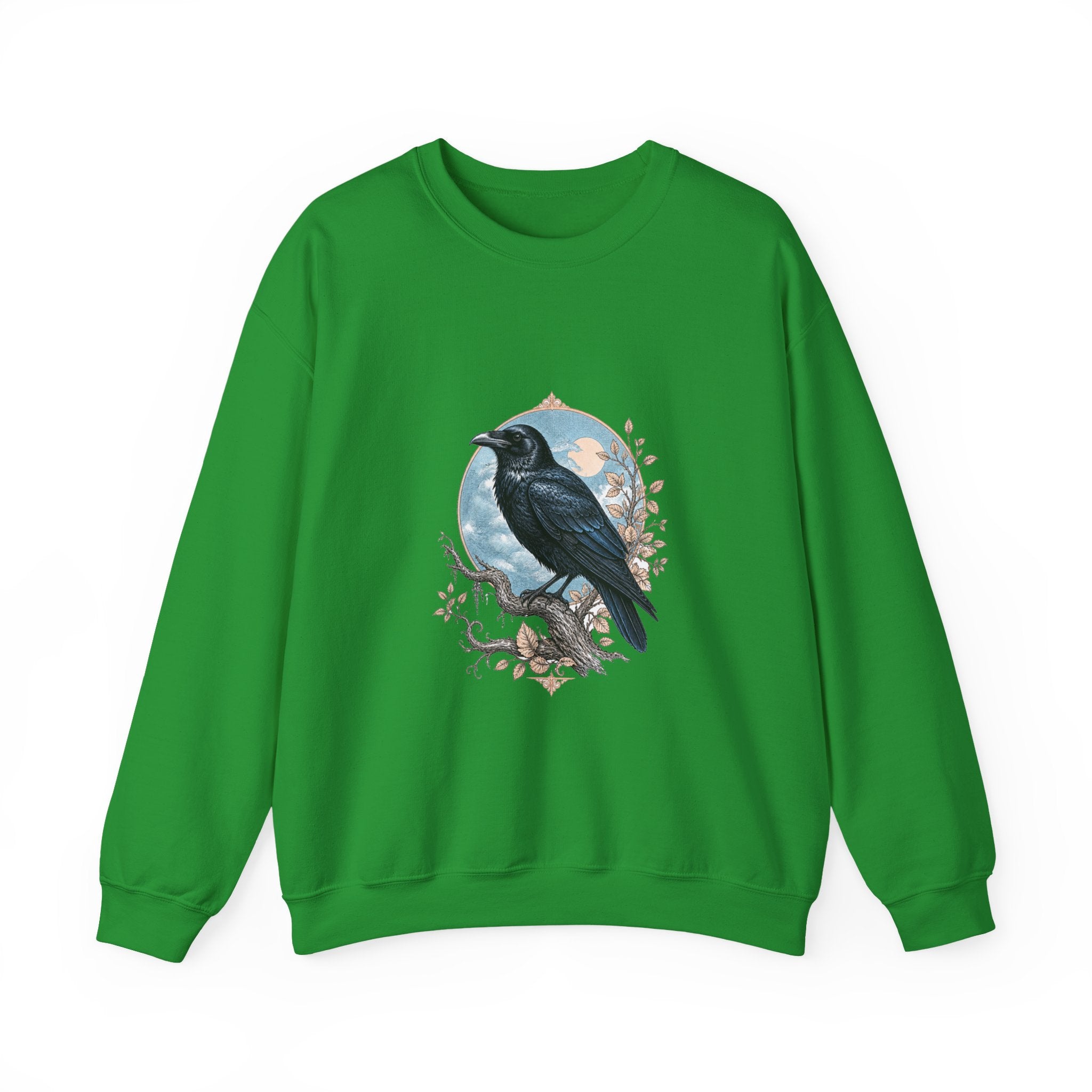 Matching Couple Sweatshirt - Raven & Swan Matching Couple Crewneck Sweatshirt Vintage Art His Hers Wedding Gift - Design A