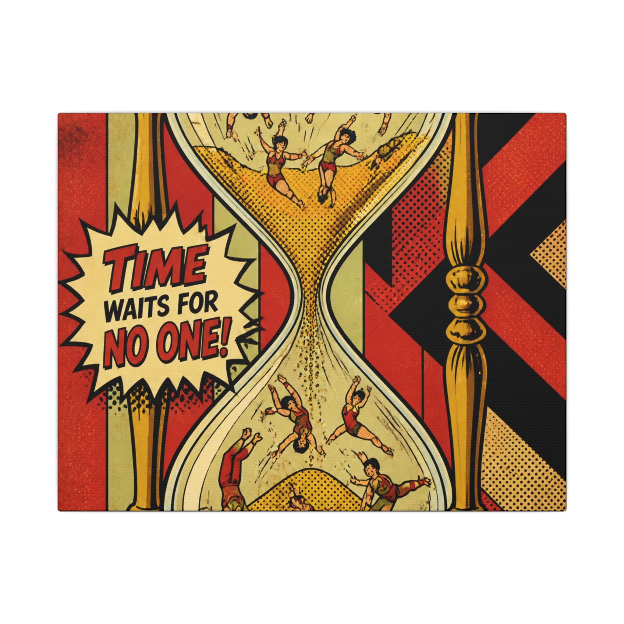 Hourglass Acrobats Wall Art Canvas 24×36 Pop Art Restaurant Decor Maximalist Print