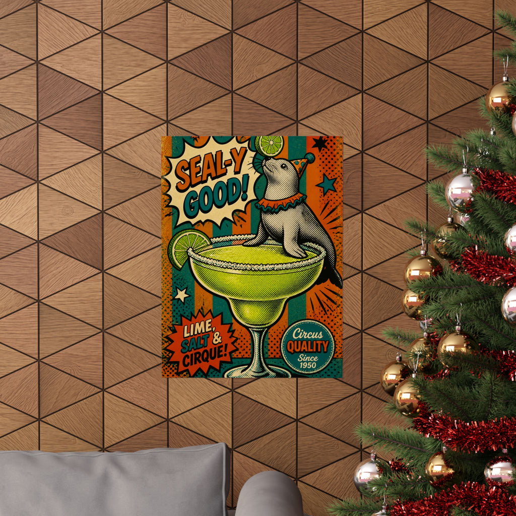 Margarita Balancing Seal Wall Art Poster 18×24 Pop Art Living Room Decor Maximalist Print