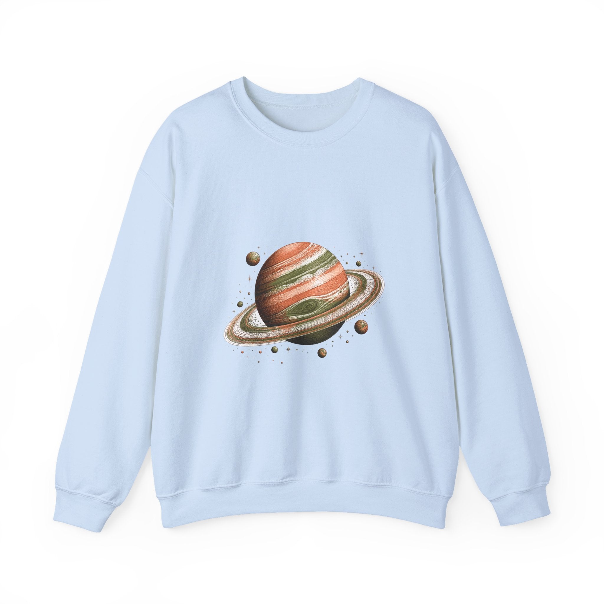 Matching Couple Sweatshirt - Astronaut & Planet Matching Couple Comfort Colors Crew Hand-Drawn Art His Hers Anniversary Gift - Design B