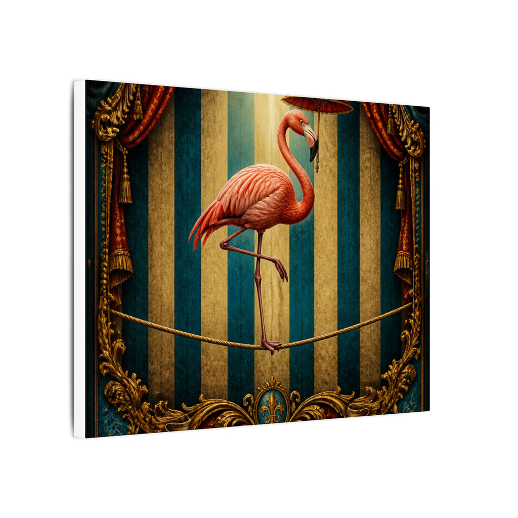 Flamingo Tightrope Wall Art Canvas 24×36 Baroque Studio Decor Maximalist Print
