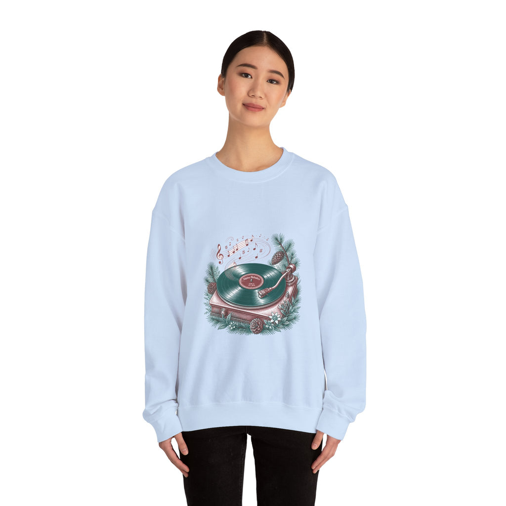 Matching Couple Sweatshirt - Vinyl & Cassette Matching Couple Crewneck Sweatshirt Vintage Art His Hers Wedding Gift - Design A