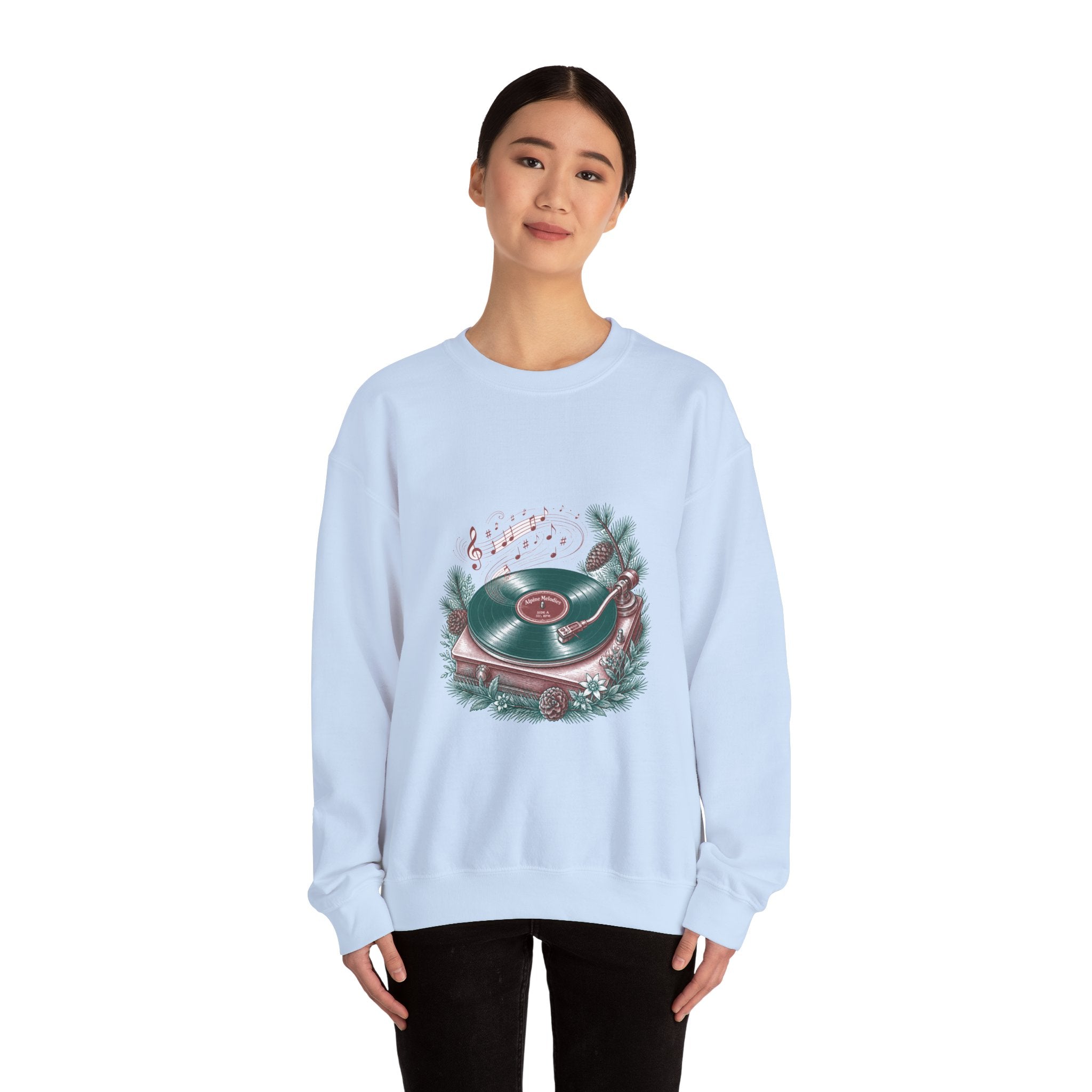 Matching Couple Sweatshirt - Vinyl & Cassette Matching Couple Crewneck Sweatshirt Vintage Art His Hers Wedding Gift - Design A
