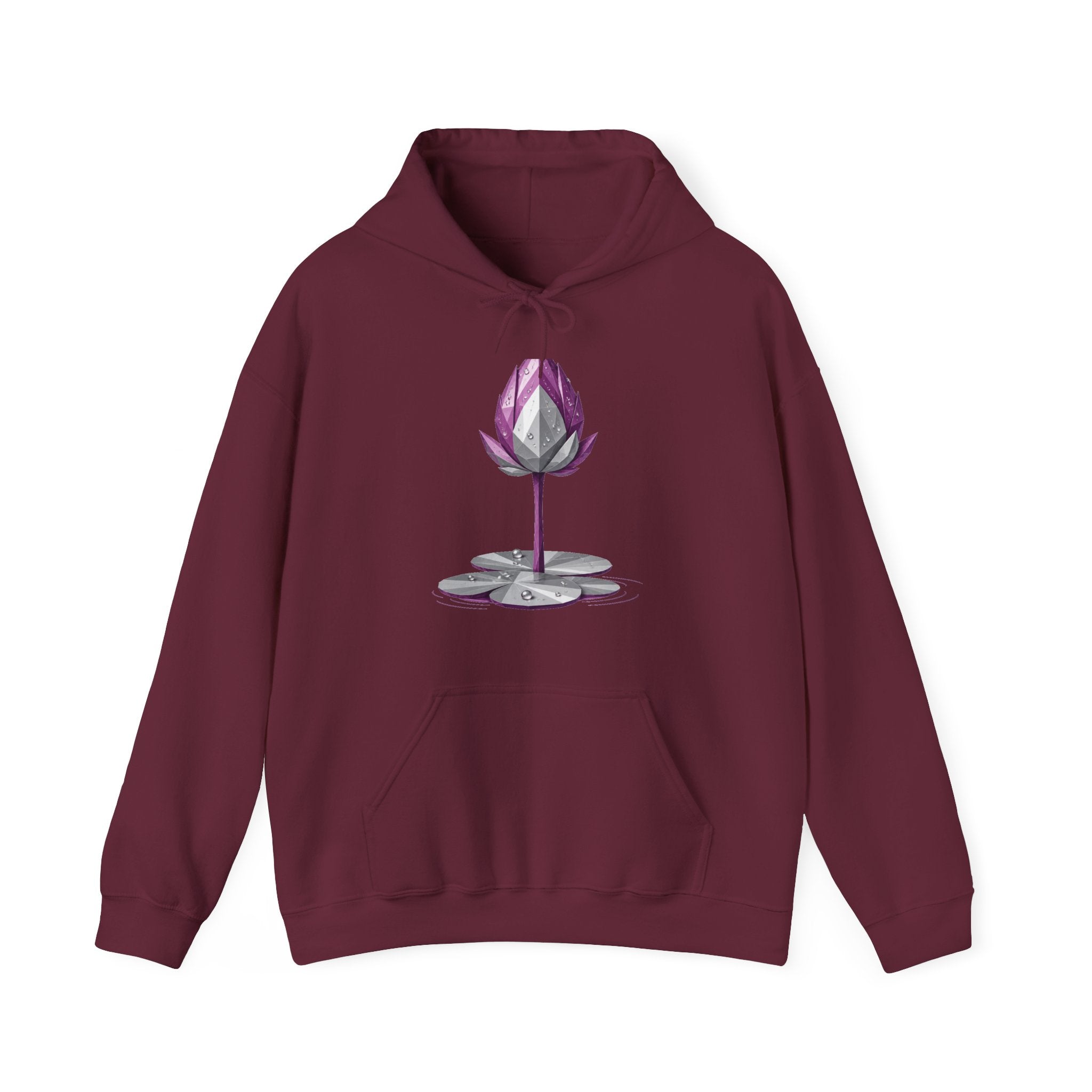 Matching Couple Sweatshirt - Open & Closed Lotus Matching Couple Hooded Sweatshirt Geometric Art His Hers Couple Gift - Design B