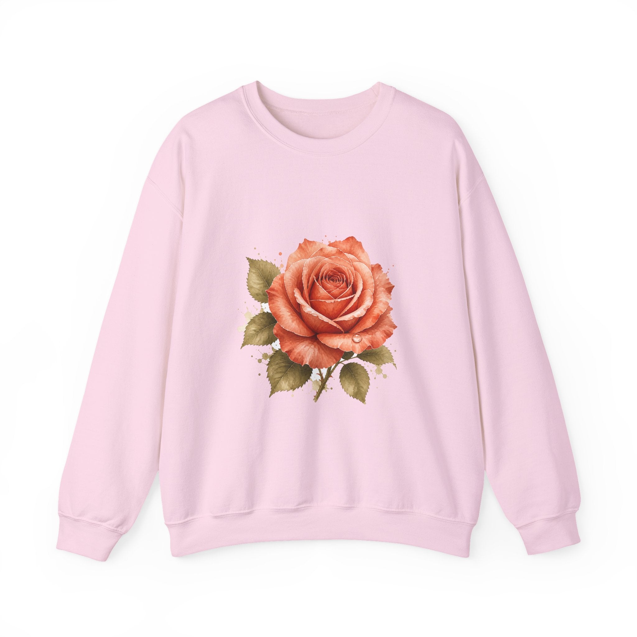 Matching Couple Sweatshirt - Rose & Thorn Matching Couple Premium Fleece Sweatshirt Watercolor Art His Hers Birthday Gift - Design A