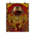 Wine Glass Strongman Wall Art Poster 18×24 Psychedelic Cafe Decor Maximalist Print