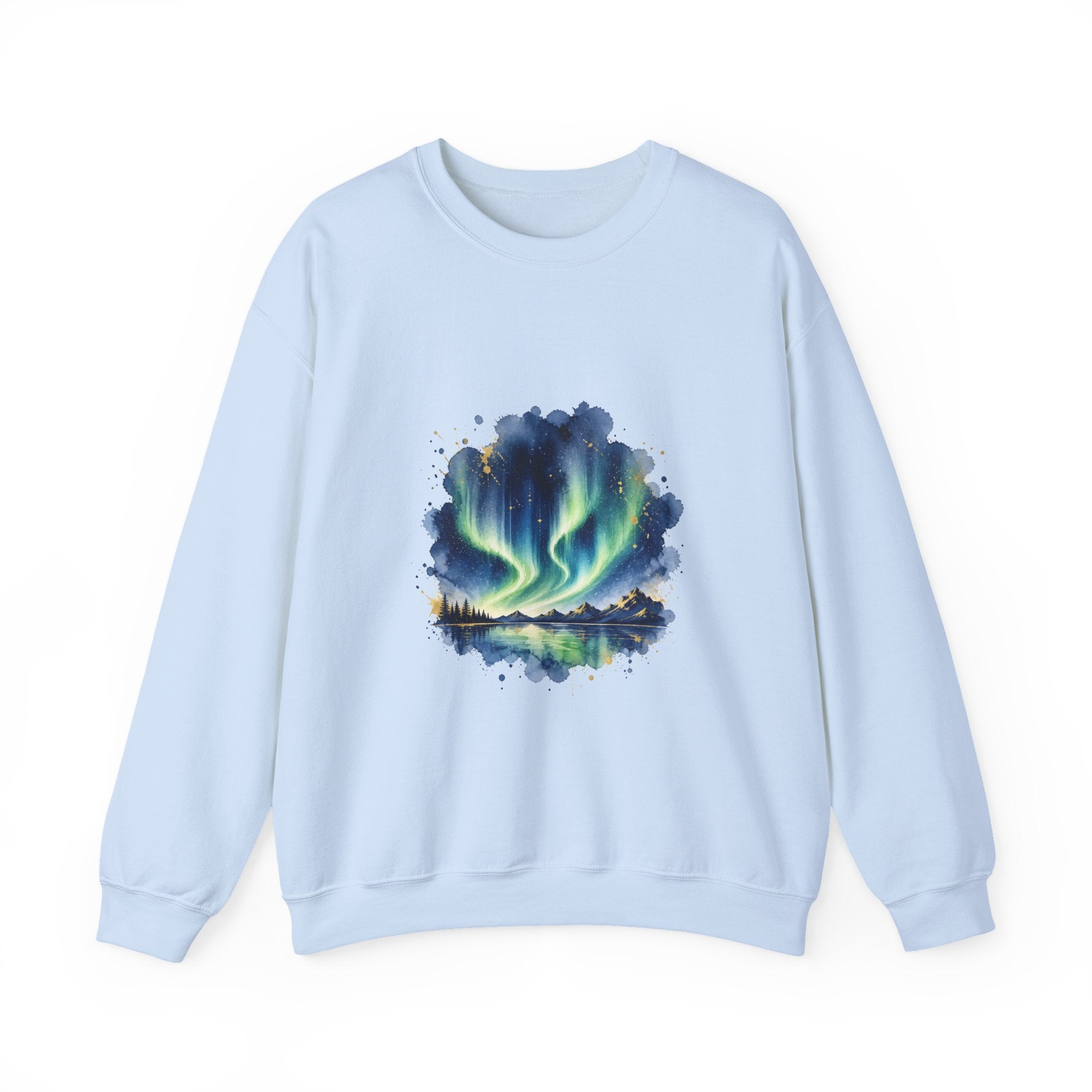 Matching Couple Sweatshirt - Aurora & Southern Cross Matching Couple Crewneck Sweatshirt Watercolor Art His Hers Engagement Gift - Design A