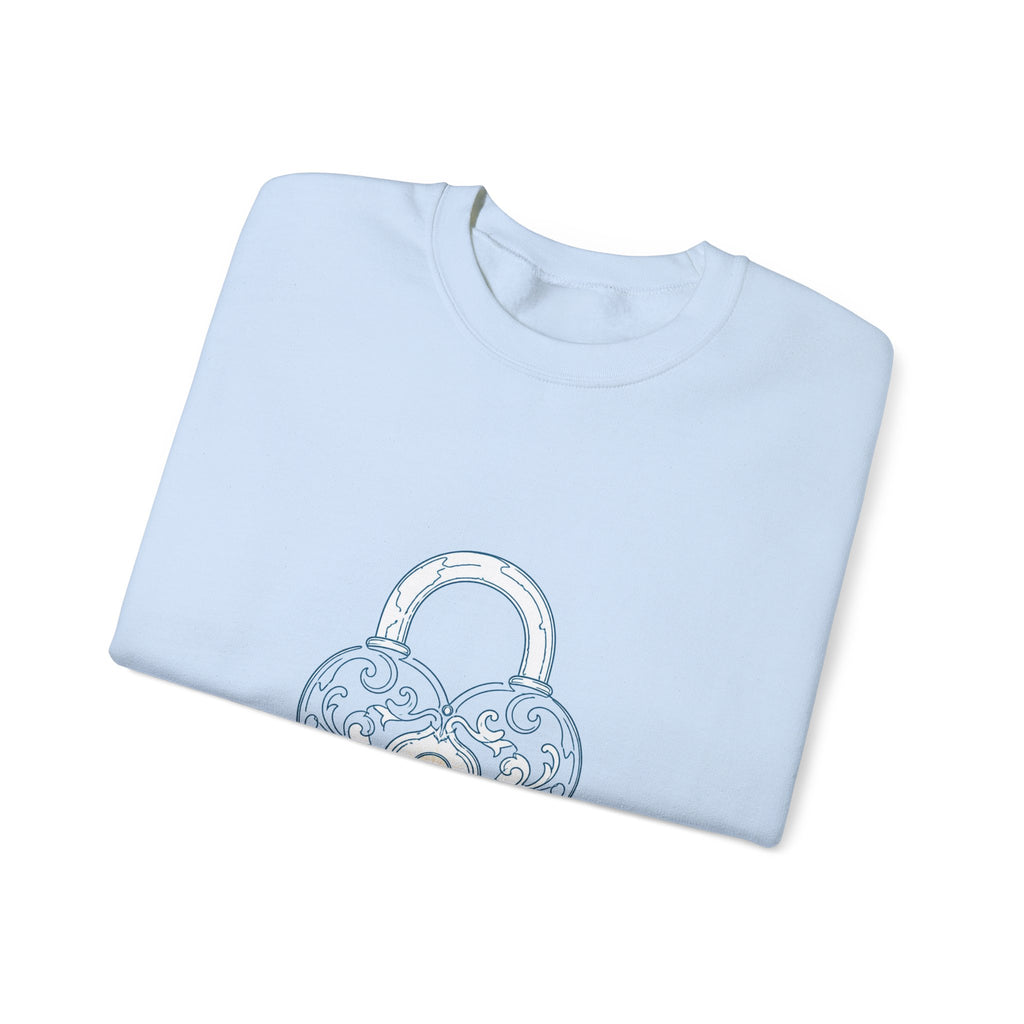 Matching Couple Sweatshirt - Key & Lock Matching Couple Comfort Colors Crew Minimalist Art His Hers Christmas Gift - Design B
