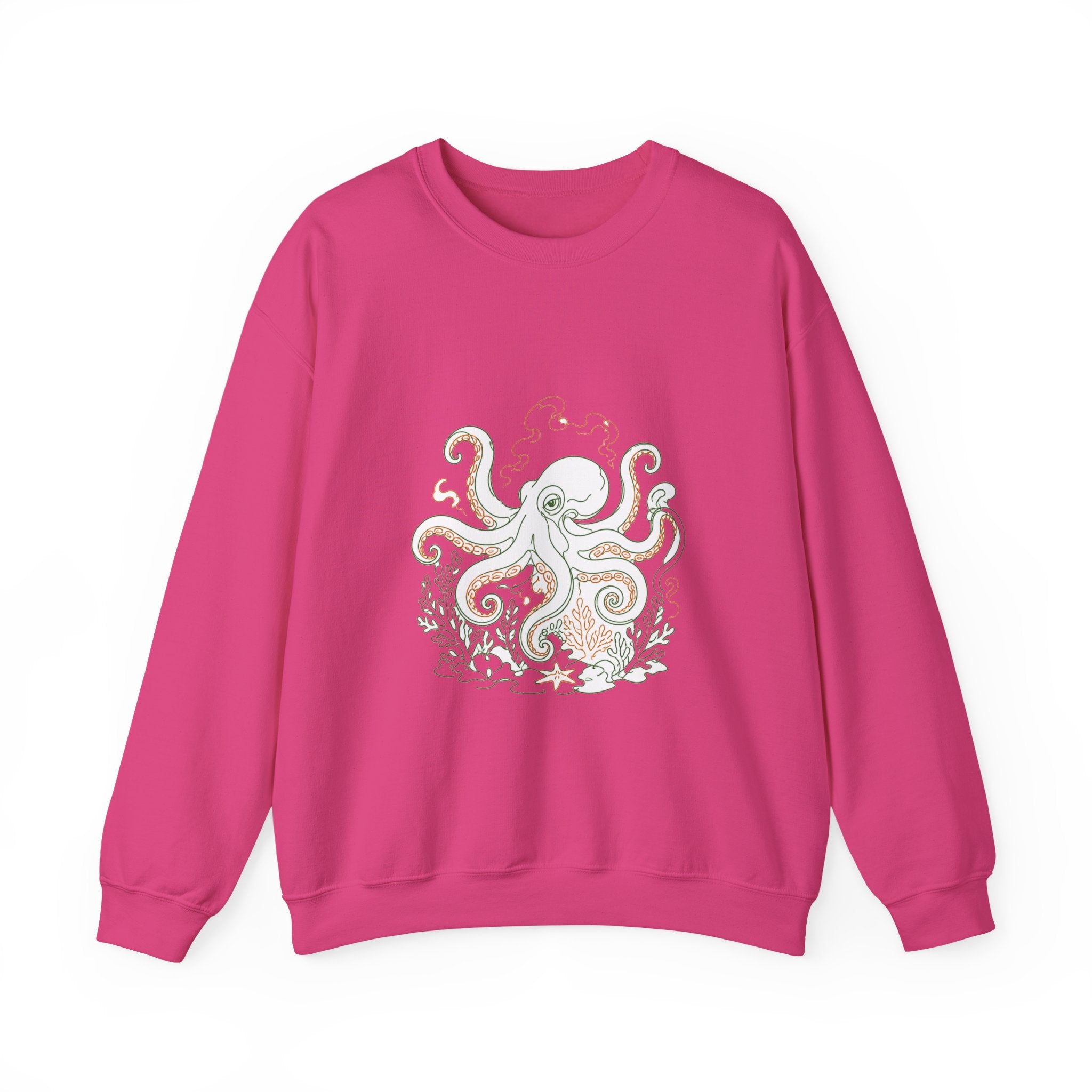 Matching Couple Sweatshirt - Octopus & Jellyfish Matching Couple Comfort Colors Crew Minimalist Art His Hers Christmas Gift - Design A