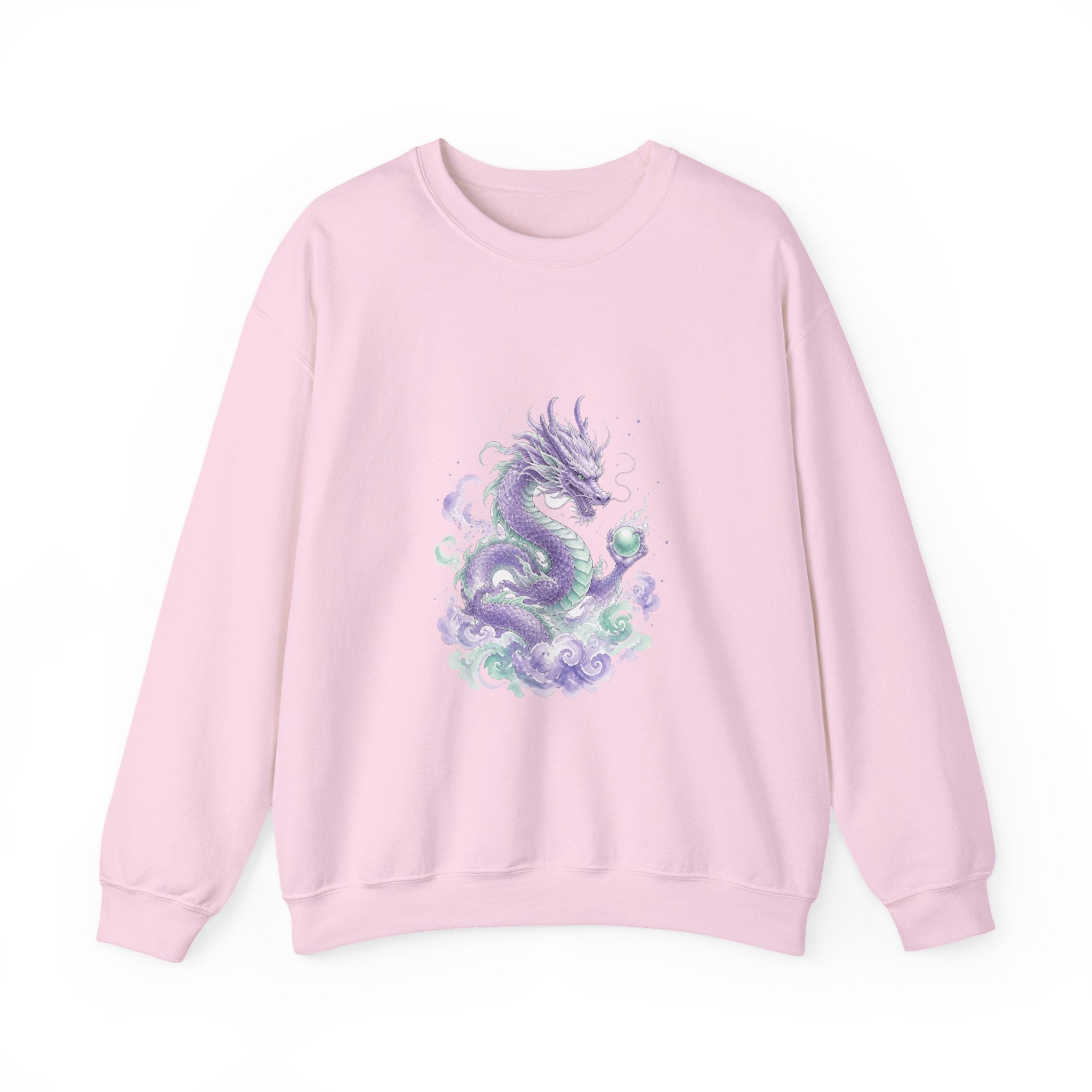 Matching Couple Sweatshirt - Dragon & Phoenix Matching Couple Crewneck Sweatshirt Watercolor Art His Hers Engagement Gift - Design A