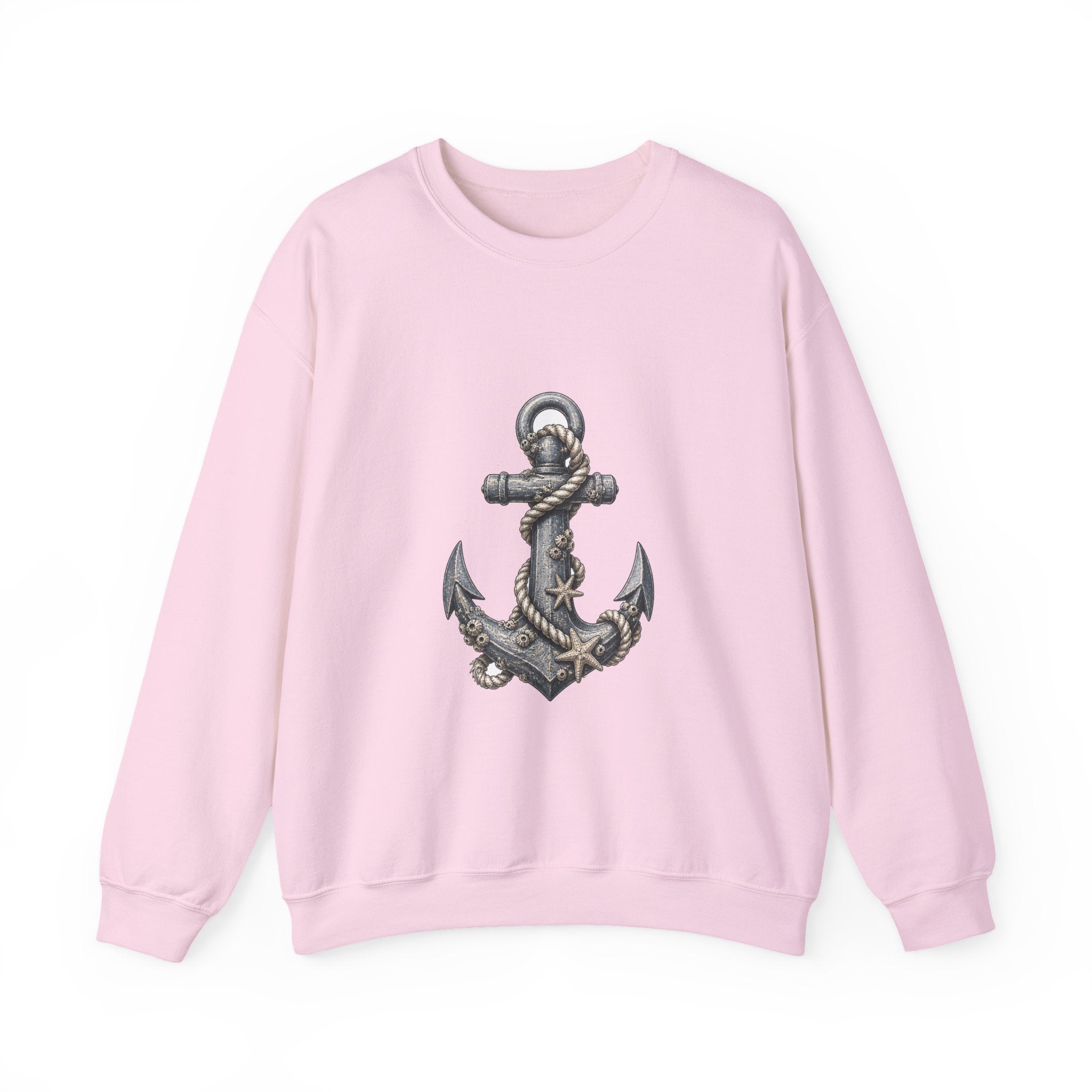 Matching Couple Sweatshirt - Anchor & Sail Matching Couple Comfort Colors Crew Hand-Drawn Art His Hers Anniversary Gift - Design A