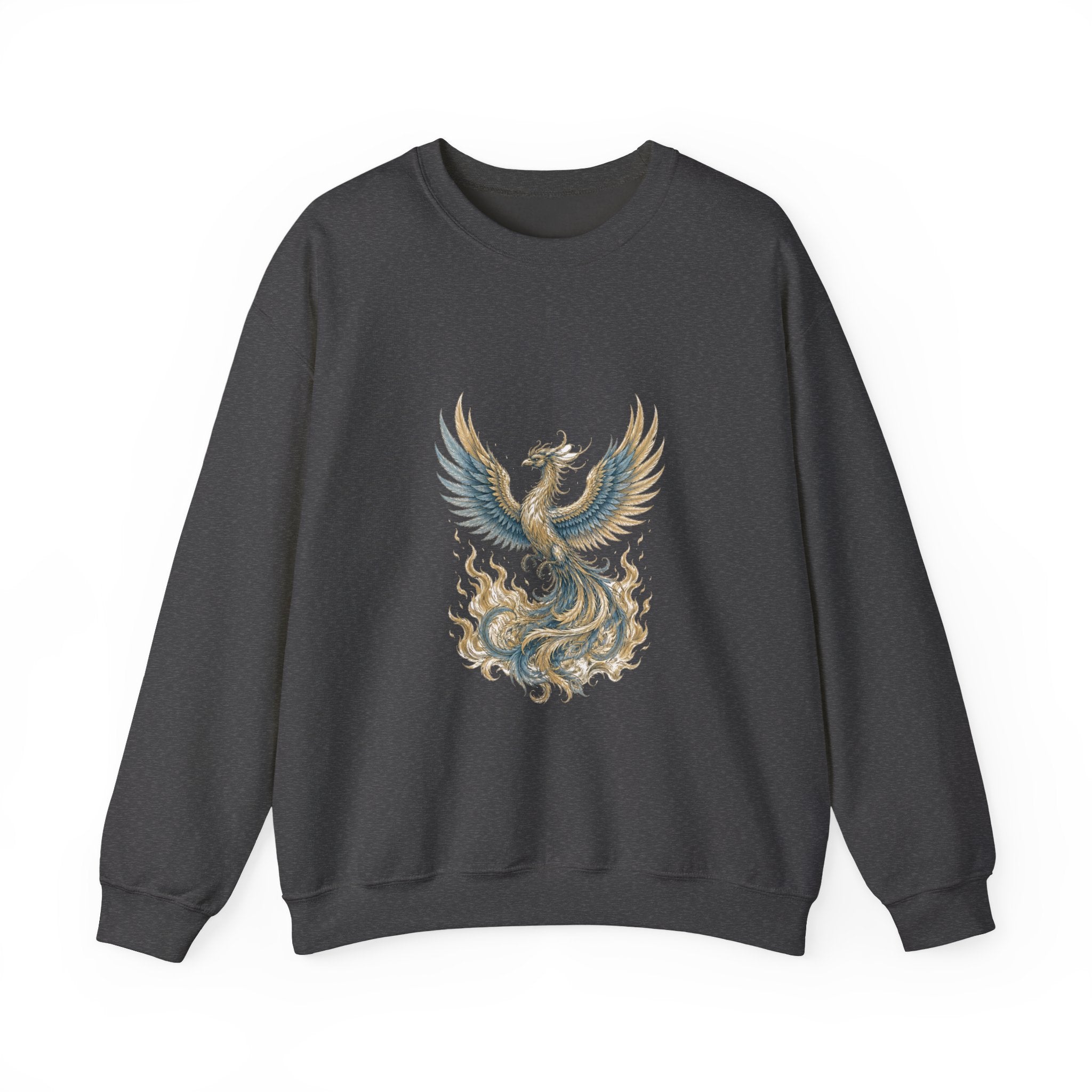 Matching Couple Sweatshirt - Dragon & Phoenix Matching Couple Crewneck Sweatshirt Hand-Drawn Art His Hers Best Friend Gift - Design B