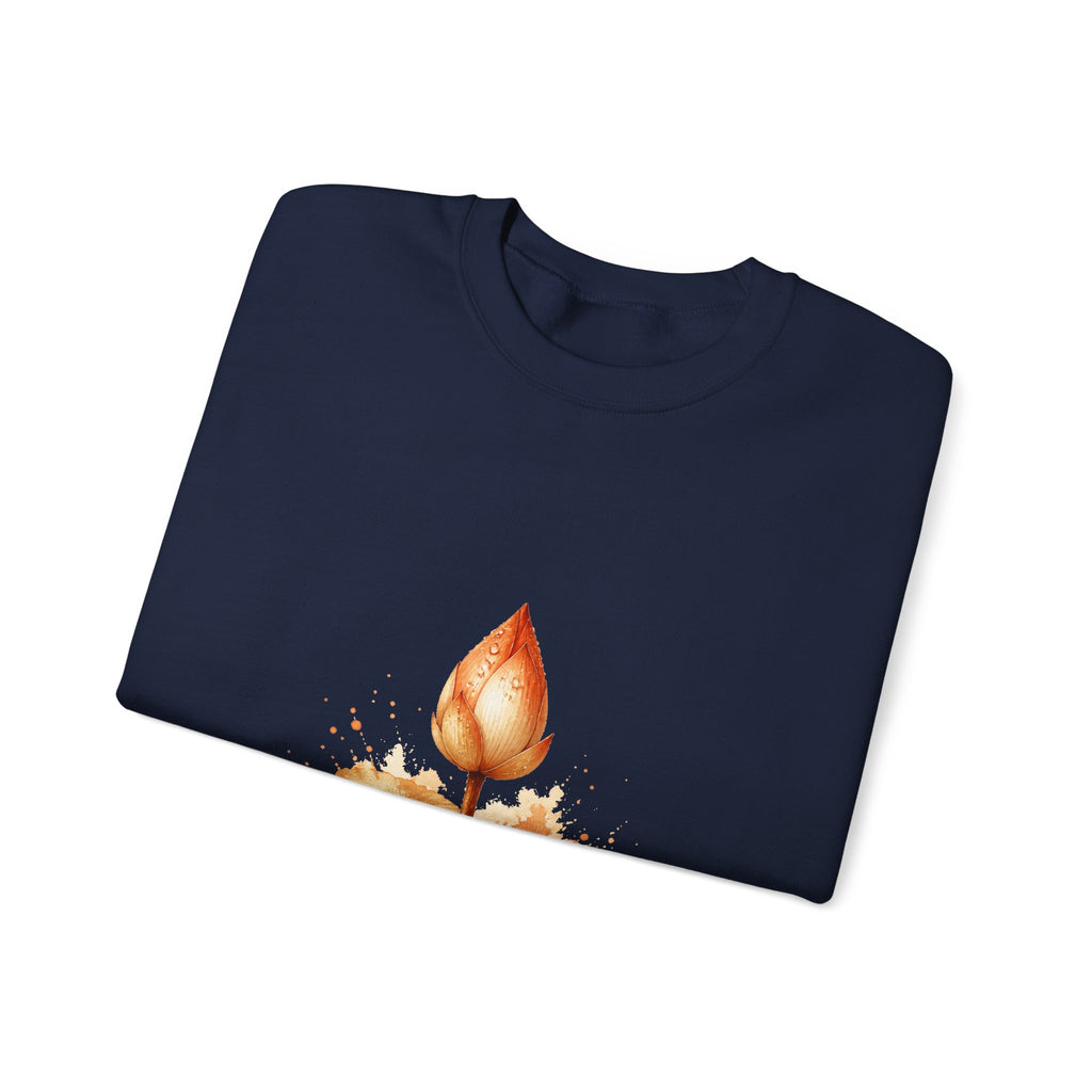 Matching Couple Sweatshirt - Open & Closed Lotus Matching Couple Comfort Colors Crew Watercolor Art His Hers Birthday Gift - Design B