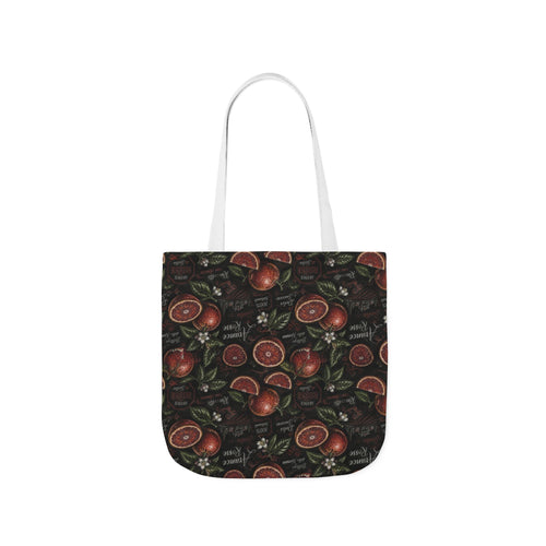 Blood Oranges Canvas Tote Bag Mediterranean Kitchen Chalk Art Design Italian Cottagecore Gift