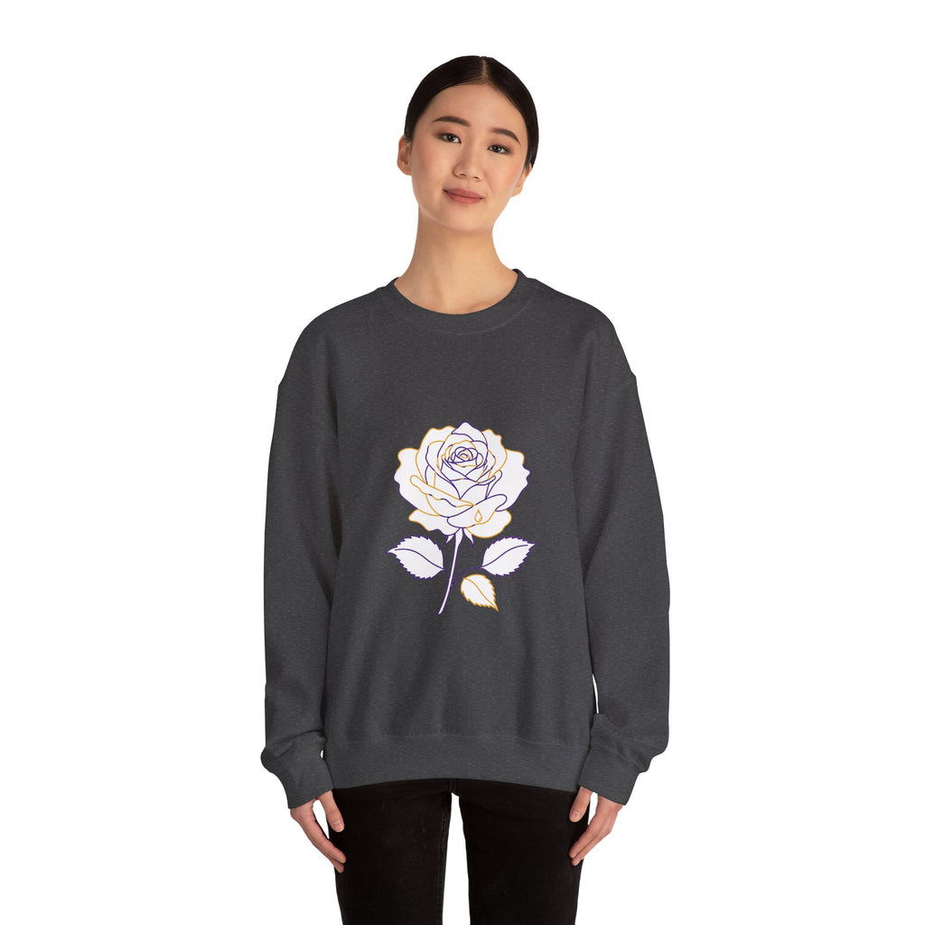 Matching Couple Sweatshirt - Rose & Thorn Matching Couple Premium Fleece Sweatshirt Minimalist Art His Hers Christmas Gift - Design A