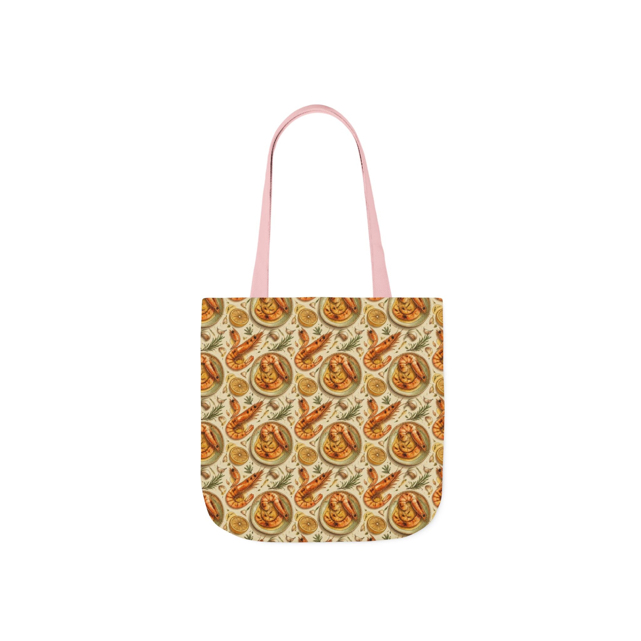 Mediterranean Shrimp Canvas Tote Bag Mediterranean Kitchen Watercolor Design Italian Cottagecore Gift