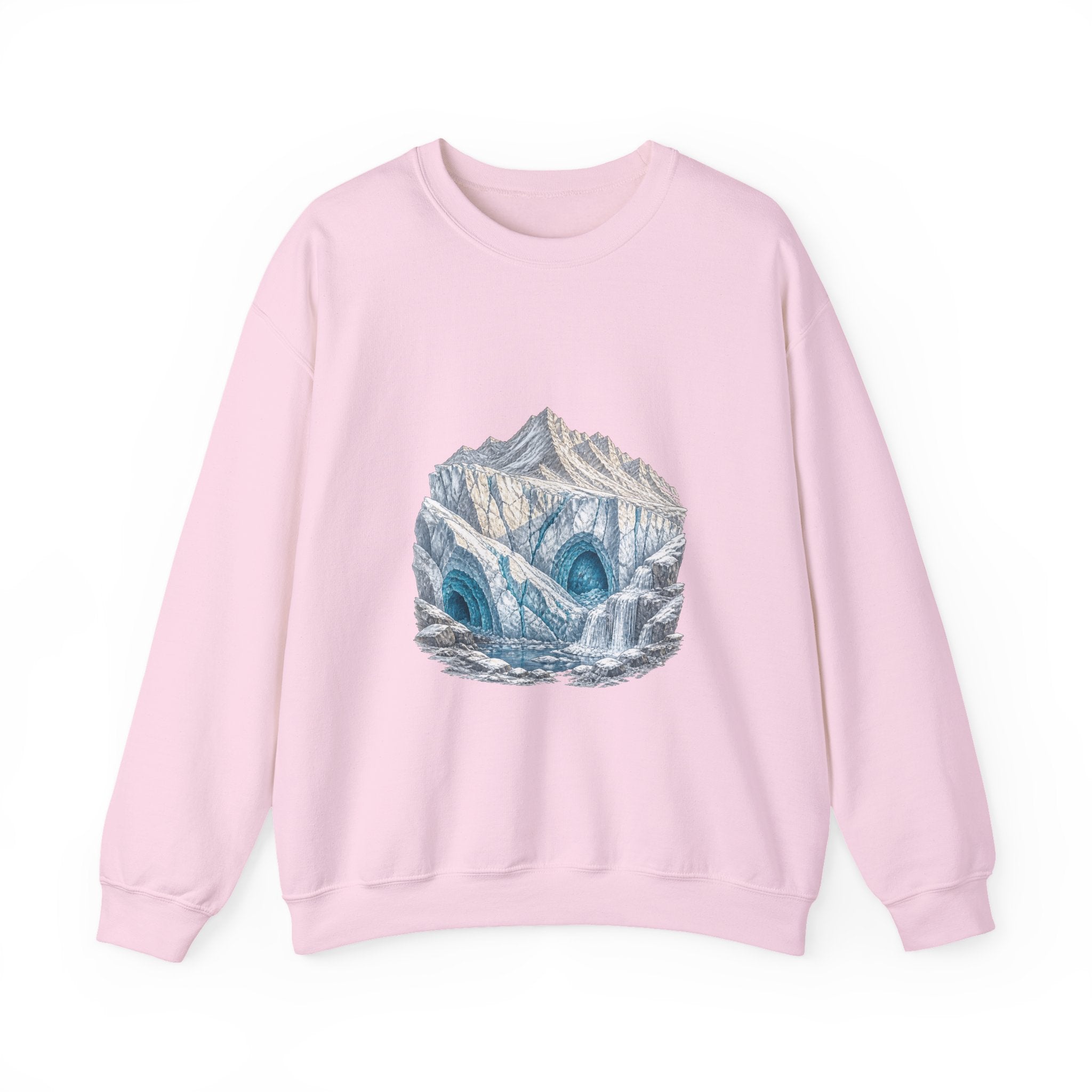 Matching Couple Sweatshirt - Volcano & Glacier Matching Couple Comfort Colors Crew Hand-Drawn Art His Hers Anniversary Gift - Design B