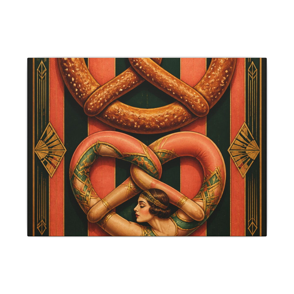 Pretzel Contortionist Wall Art Canvas 24×36 Art Deco Bar Area Decor Maximalist Print