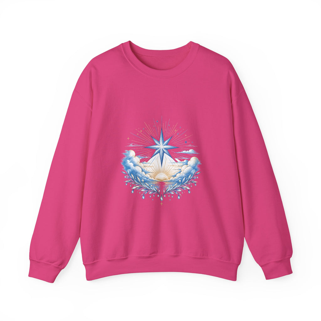Matching Couple Sweatshirt - Evening & Morning Star Matching Couple Comfort Colors Crew Hand-Drawn Art His Hers Anniversary Gift - Design B
