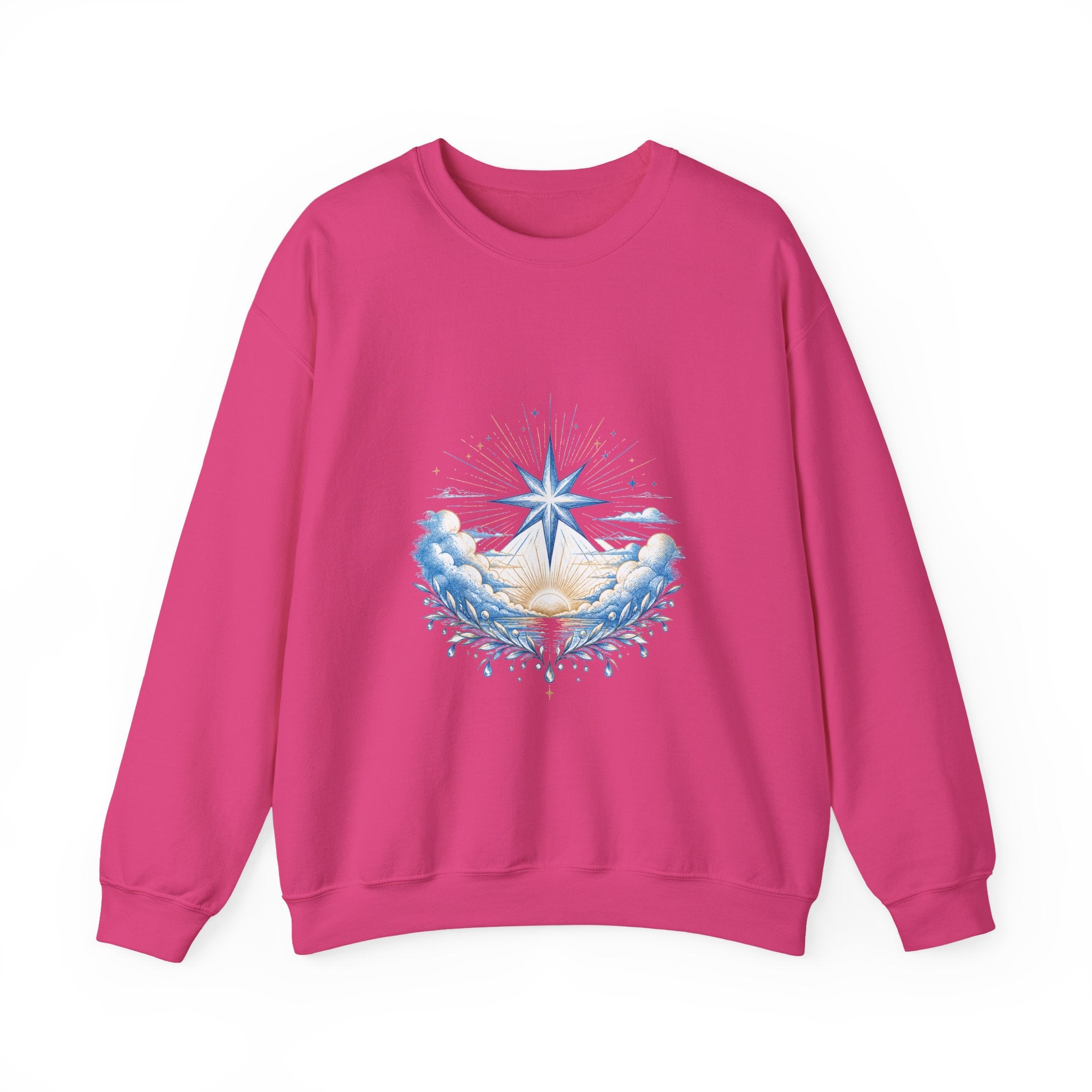 Matching Couple Sweatshirt - Evening & Morning Star Matching Couple Comfort Colors Crew Hand-Drawn Art His Hers Anniversary Gift - Design B
